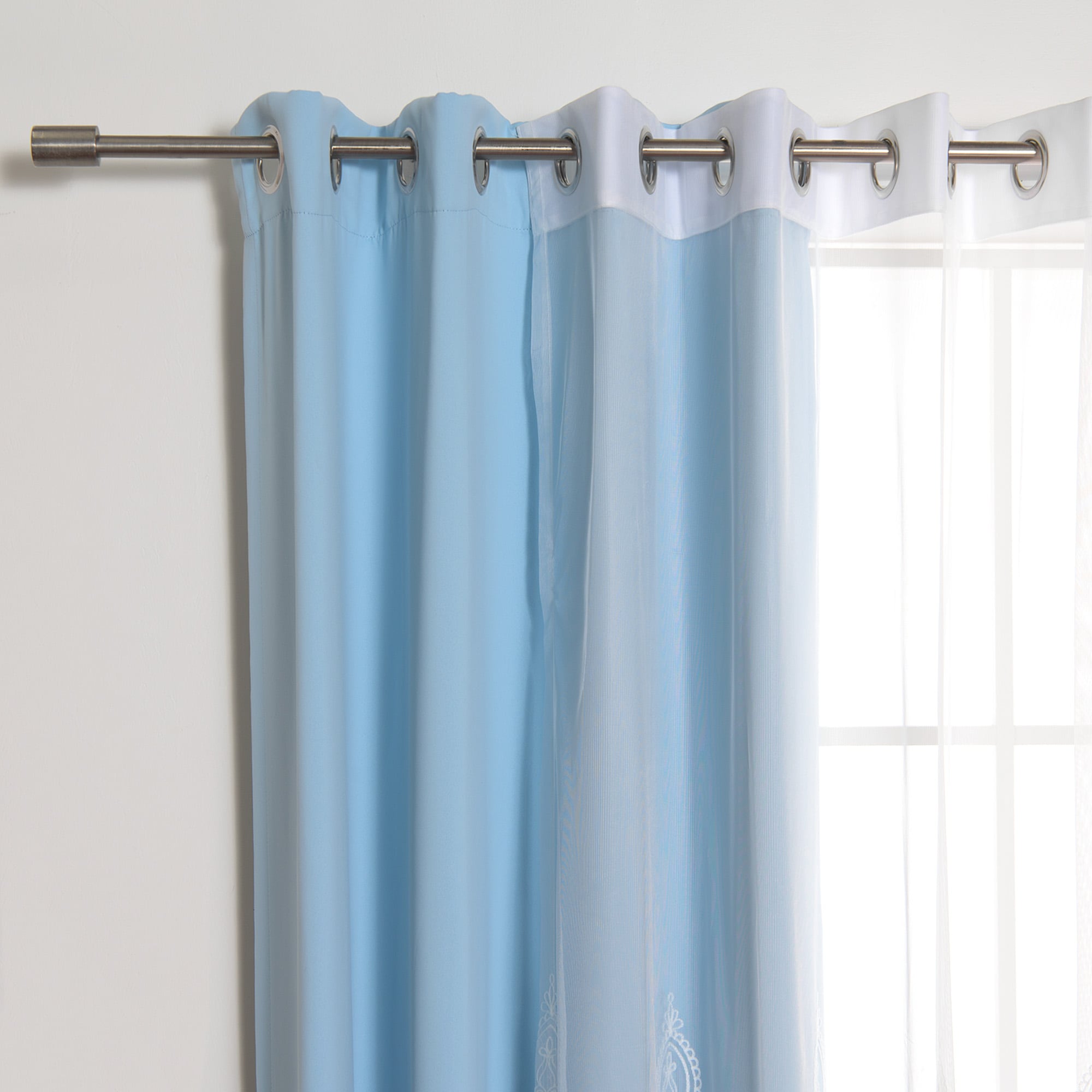 Best Home Fashion MM-TRELLIS-84-SKY curtains - View #2