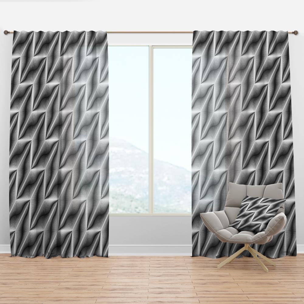 Designart CTN19366-52-95 95-in Yellow Abstract Room Darkening Thermal Lined Rod Pocket Single Curtain Panel