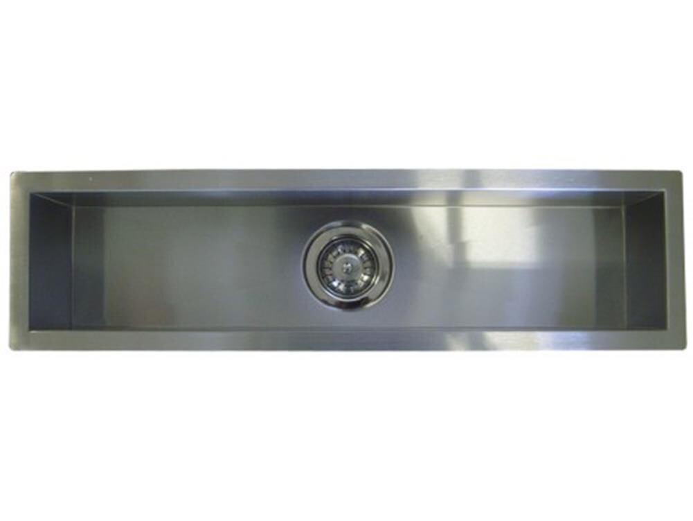 Kingsman Hardware F4208 Handcrafted Zero Radius Undermount 42-in x 8.5-in Stainless Steel Single Bowl Kitchen Sink