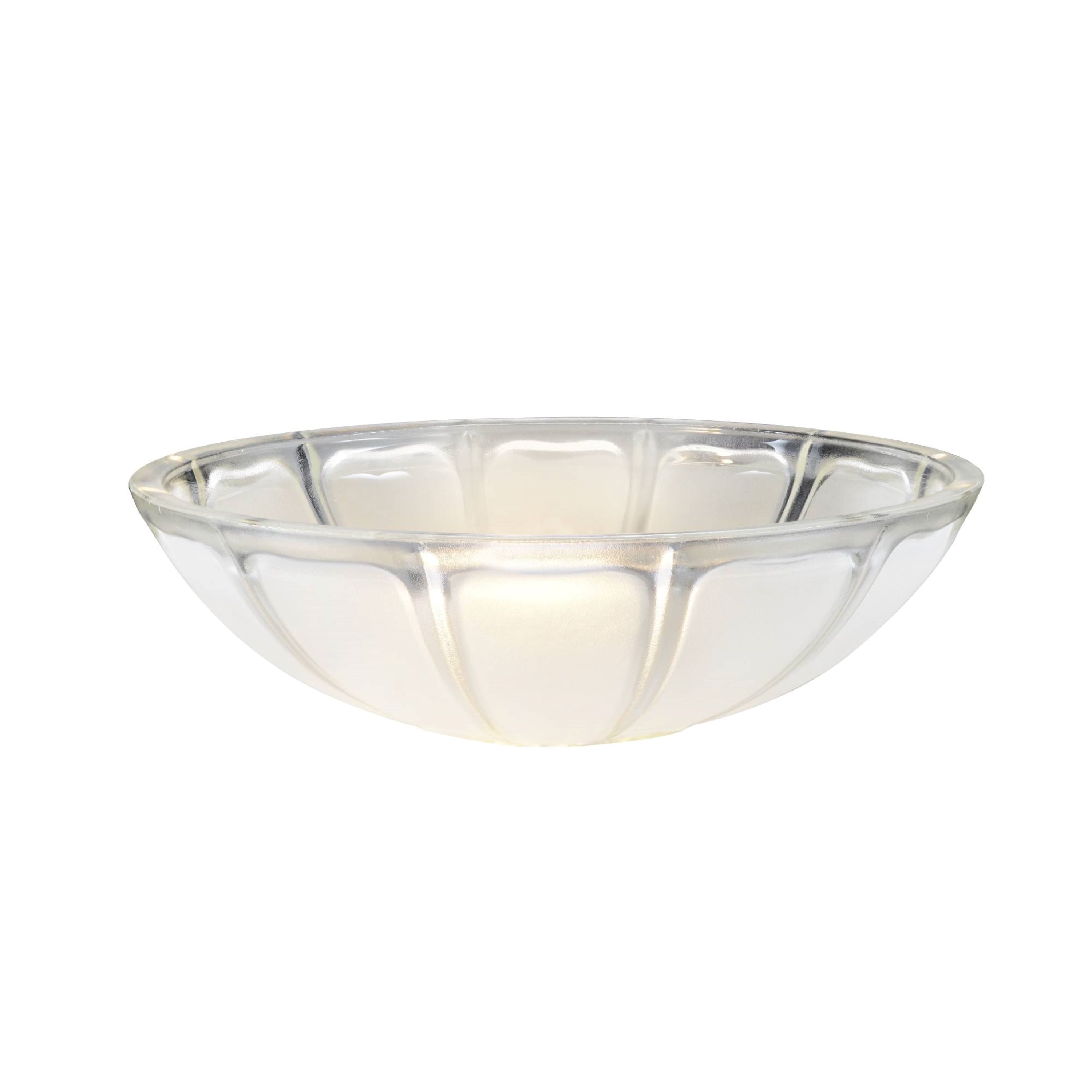 Clear and Sandblasted Glass Bowl Shade, 9.88" Diameter