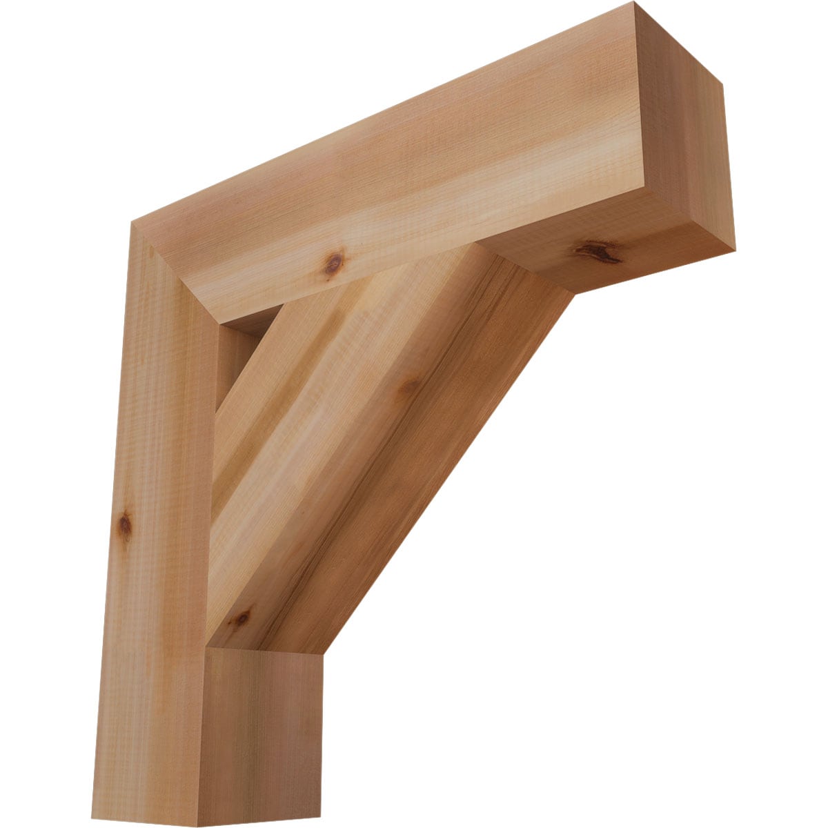 Ekena Millwork BKT06X24X24TRA05SWR Traditional block smooth 5-1/2-in x 24-in x 24-in Western red cedar Brown Wood Standard bracket