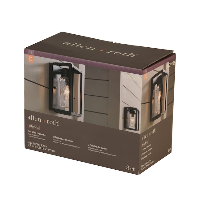 allen + roth 2-Pack 8.25-in H Black Candelabra Base (E-12) Outdoor Wall Light allen + roth 2-Pack 8.25-in H Black Candelabra Base (E-12) Outdoor Wall Light