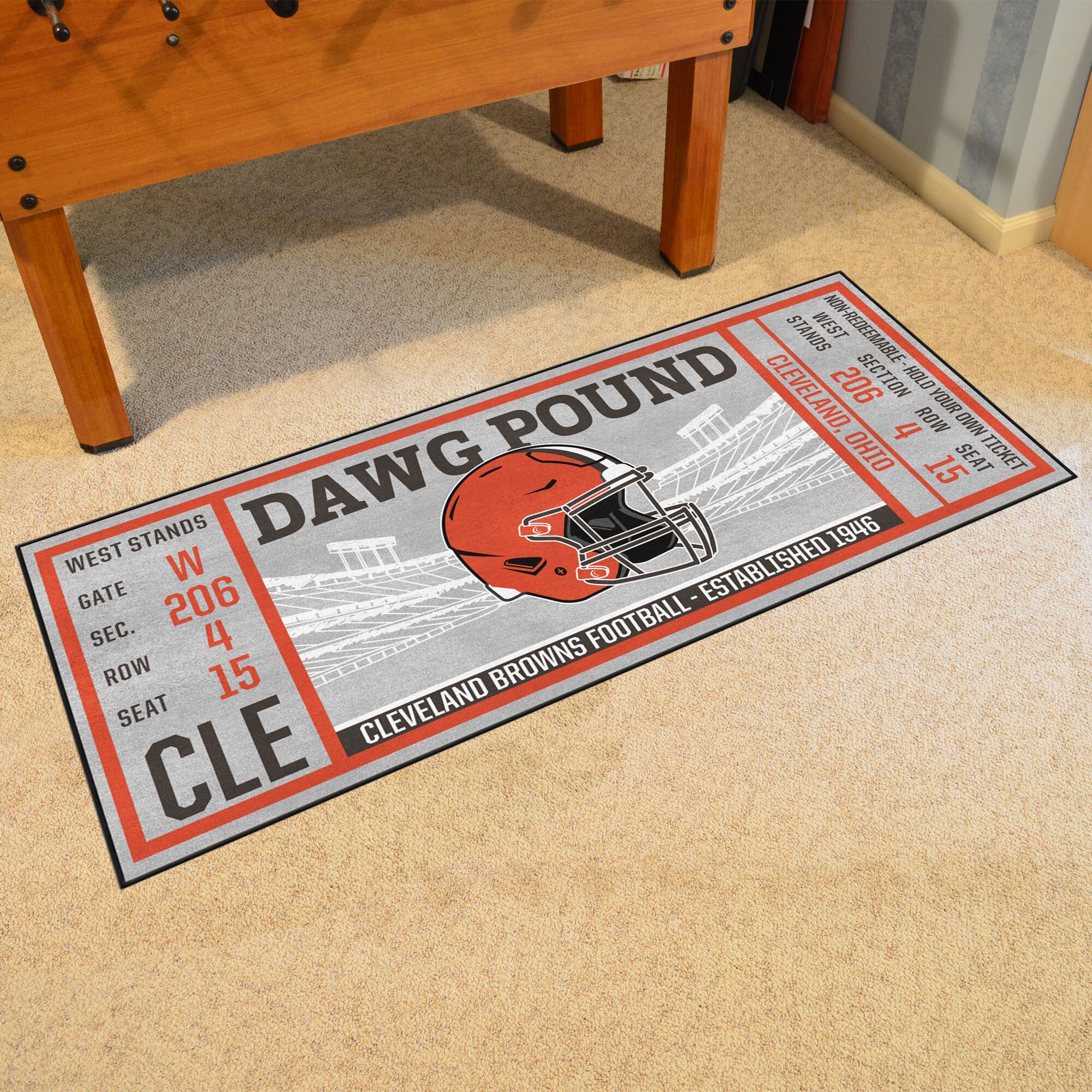 FANMATS Cleveland Browns 3 ft. x 6 ft. Football Field Runner Rug 7654 - The  Home Depot
