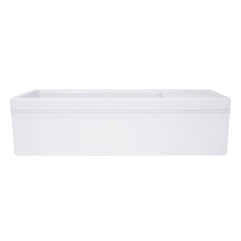 Nantucket Sinks FCFS36-DB 36 inch Italian Farmhouse Fireclay Sink with Built-in Drainboard