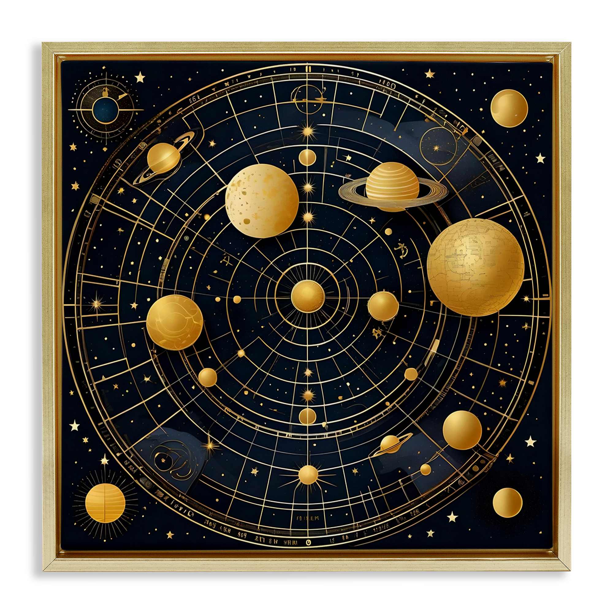 Stupell Industries BT-311-FFG-17X17 Astral Planets in Solar System Floating Frame design by Tabz Jones
