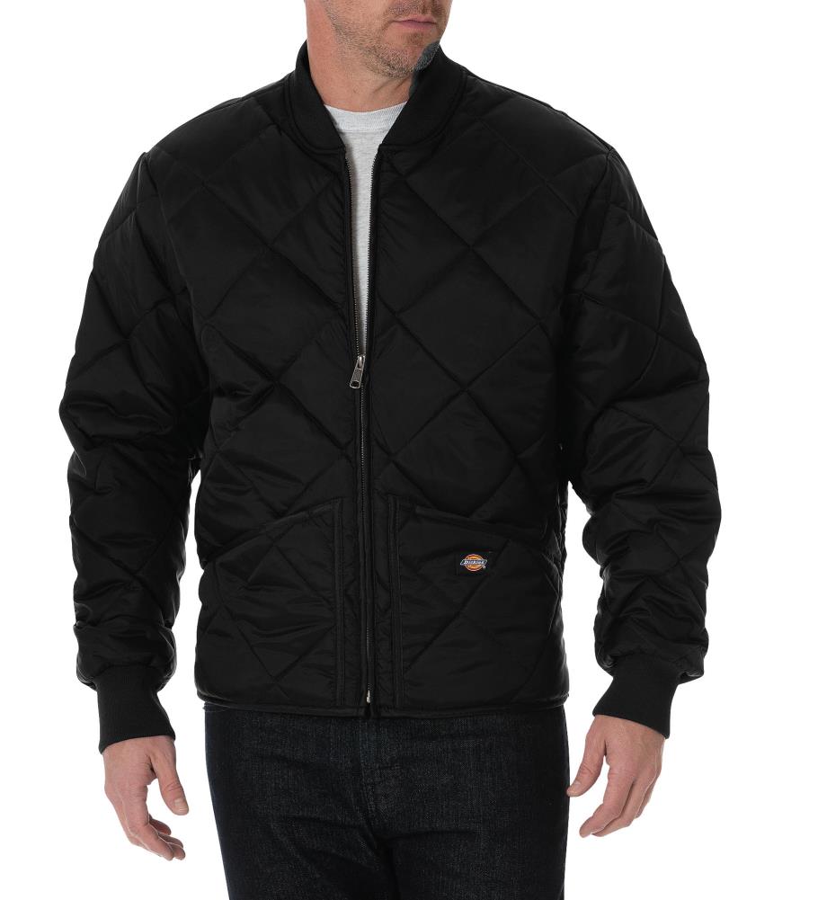 Dickies Men's Black Textured Cotton Bomber Jacket (X-Large) at 