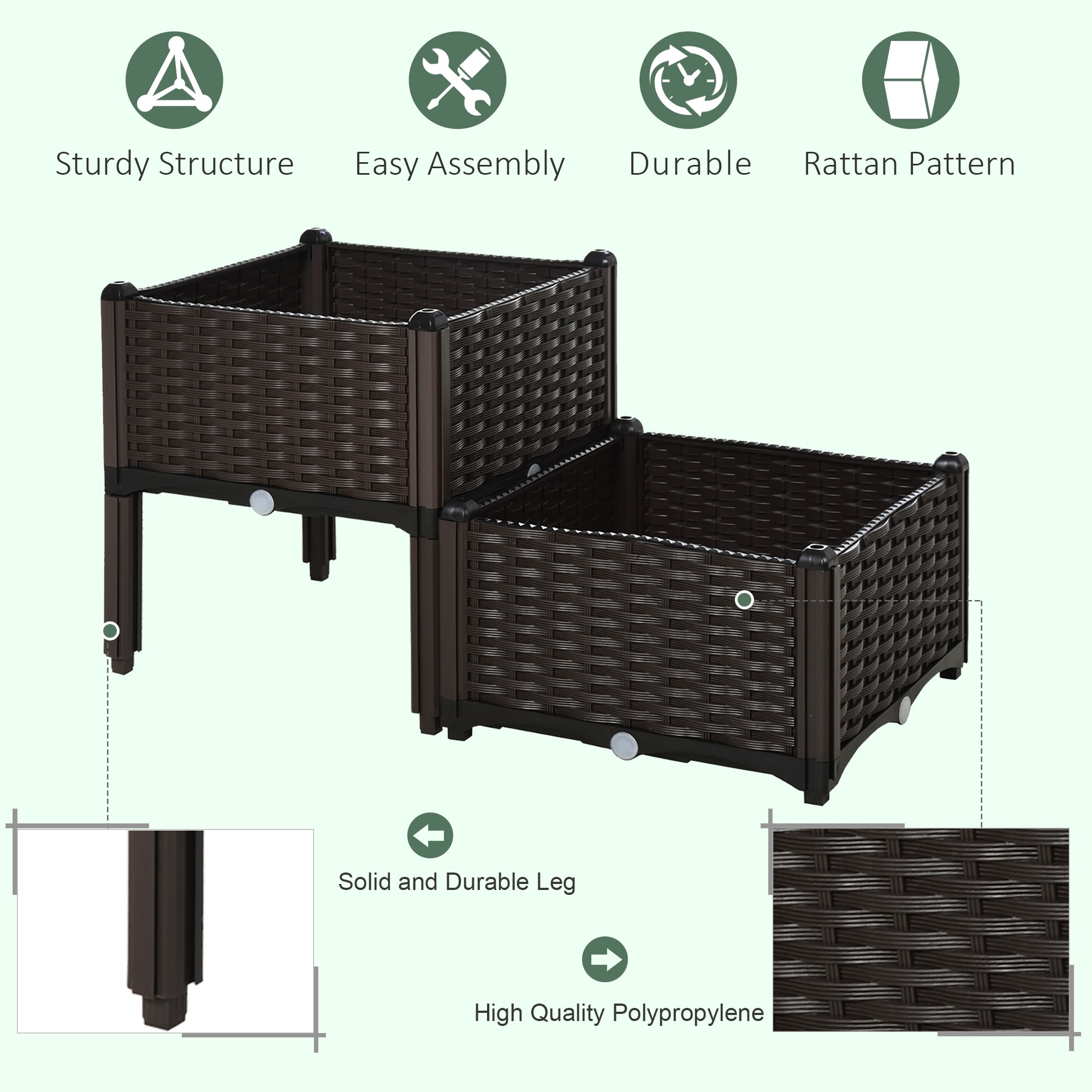 Forclover CTWE-NP10243BN Raised-Garden-Beds - View #5