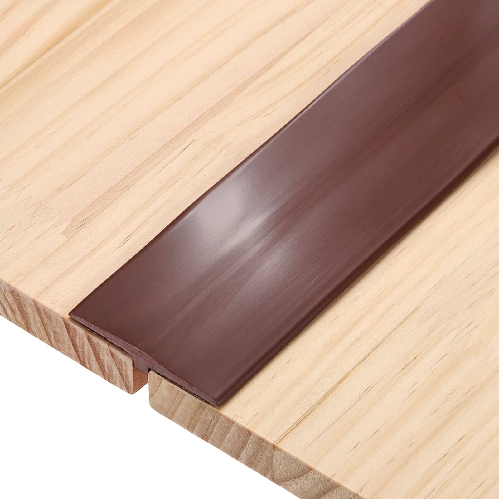 Unique Bargains T-Molding Transition Strips 3.28 ft x 1.97inch (L x W) PVC Floor Flat Divider Strip Self Adhesive Vinyl Flooring Edging Trim for Joining Floor Gaps Doorways Coffee