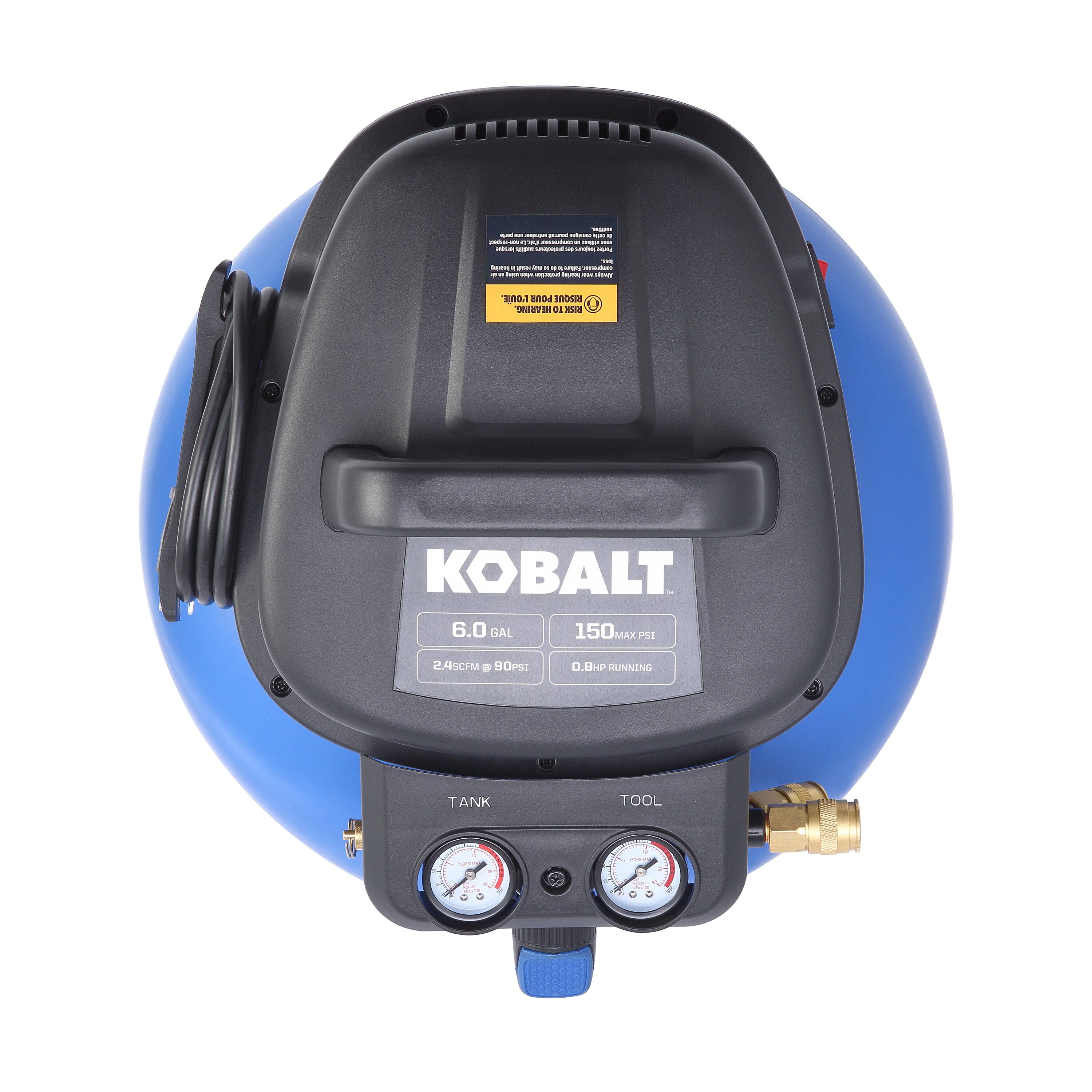 Compresseur à air Kobalt portatif électrique 1 phase réservoir