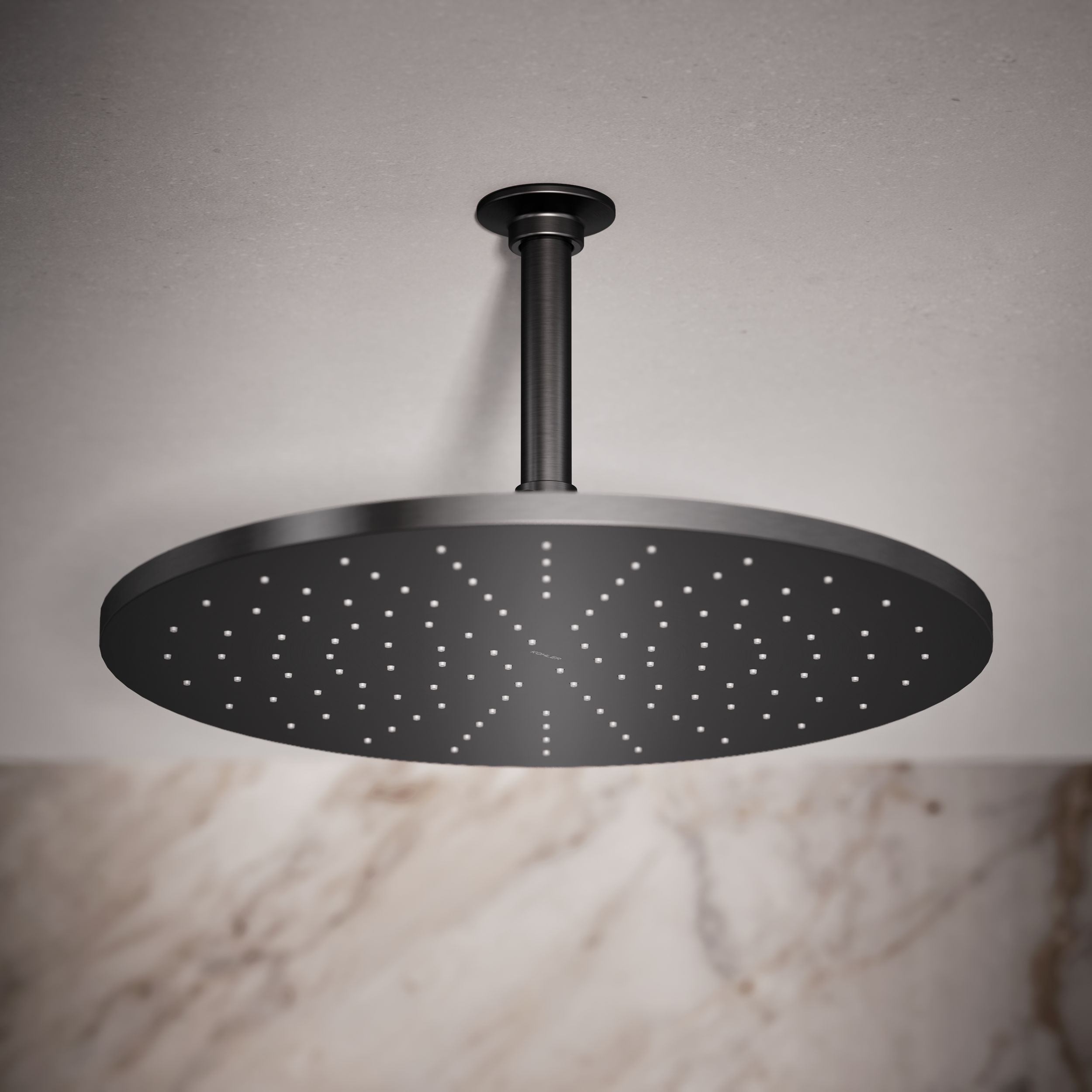 KOHLER Contemporary 1 -Spray Vibrant Brushed Graphite 14-in Round Rain ...
