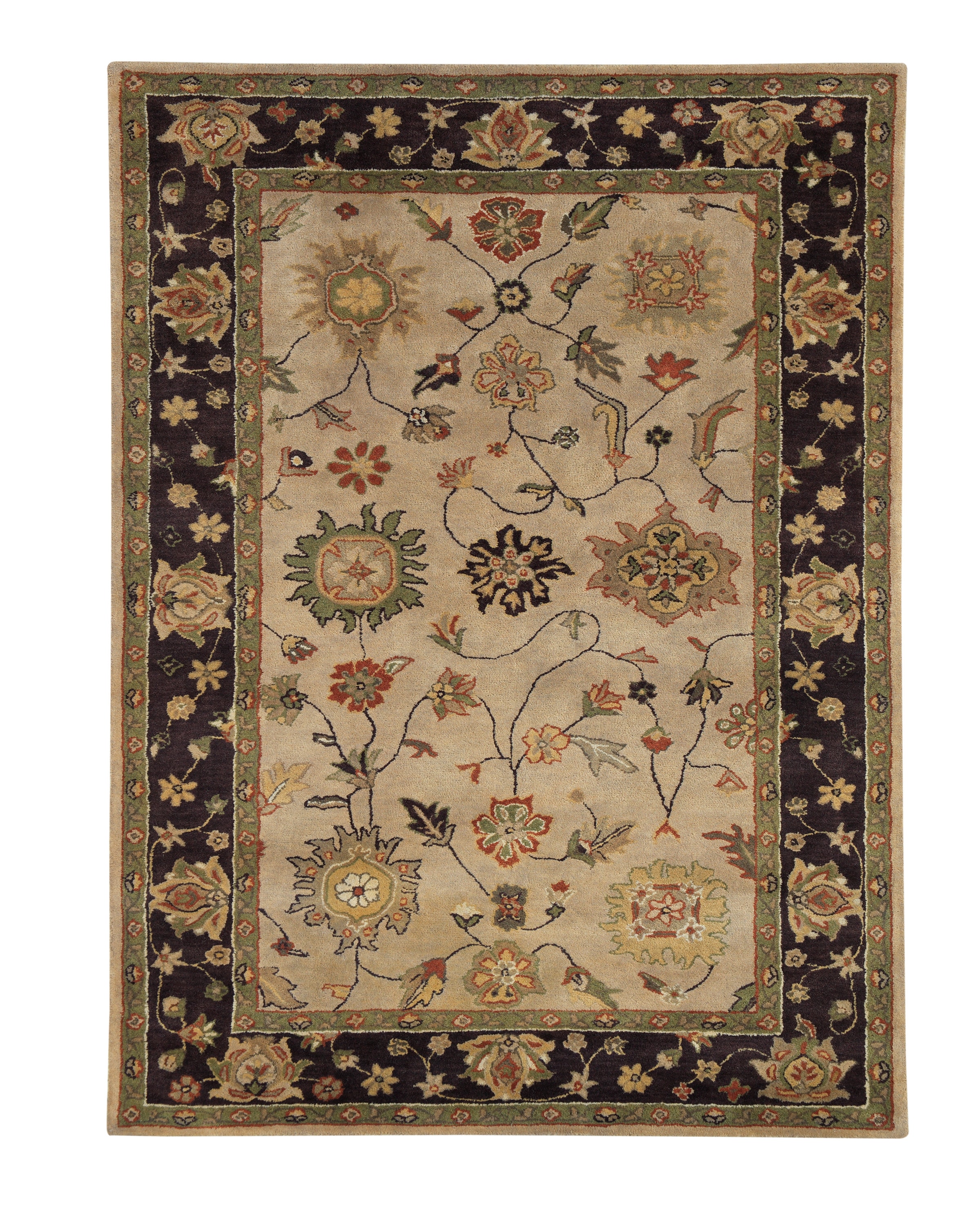 DYNAMIC RUGS CH7101409180 Charisma 7 x 10 Wool Brown Floral Area Rug
