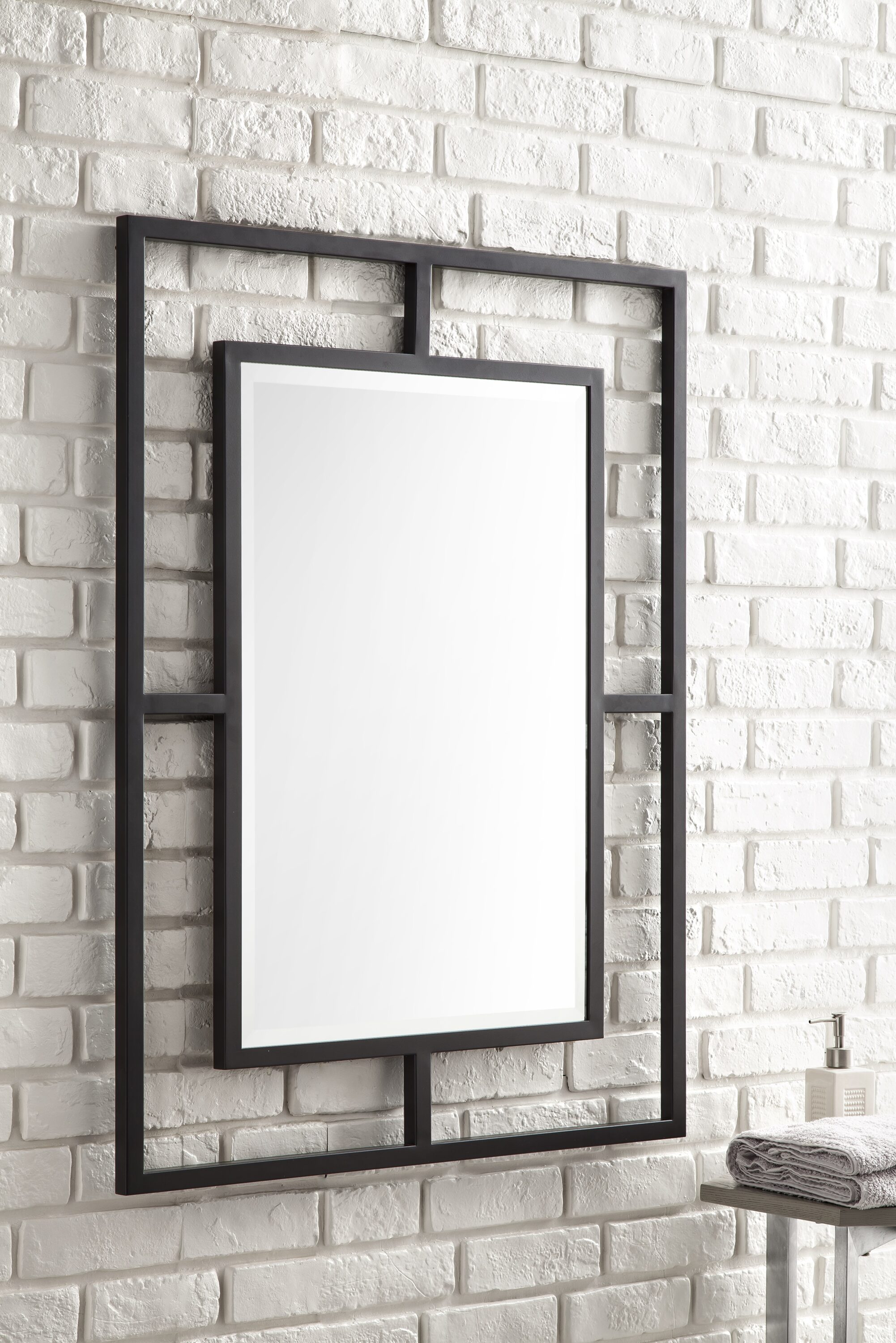 Elegant Matte Gold Rectangular Vanity Mirror with Stainless Steel Frame