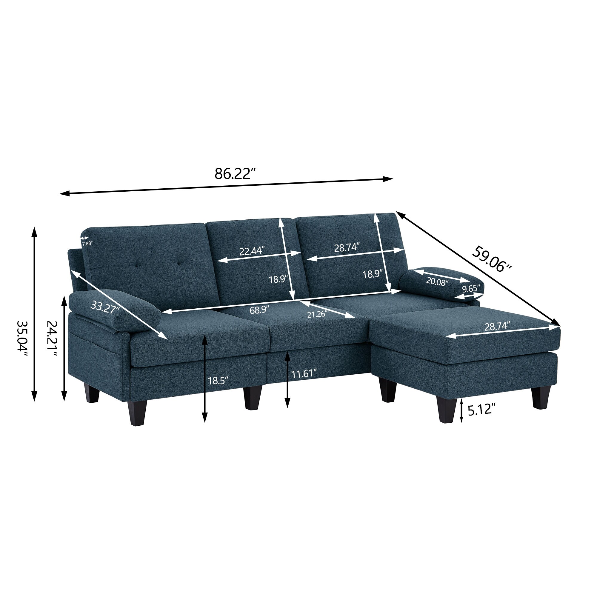 Jarenie YMX08BL Sofas-Loveseats - View #4