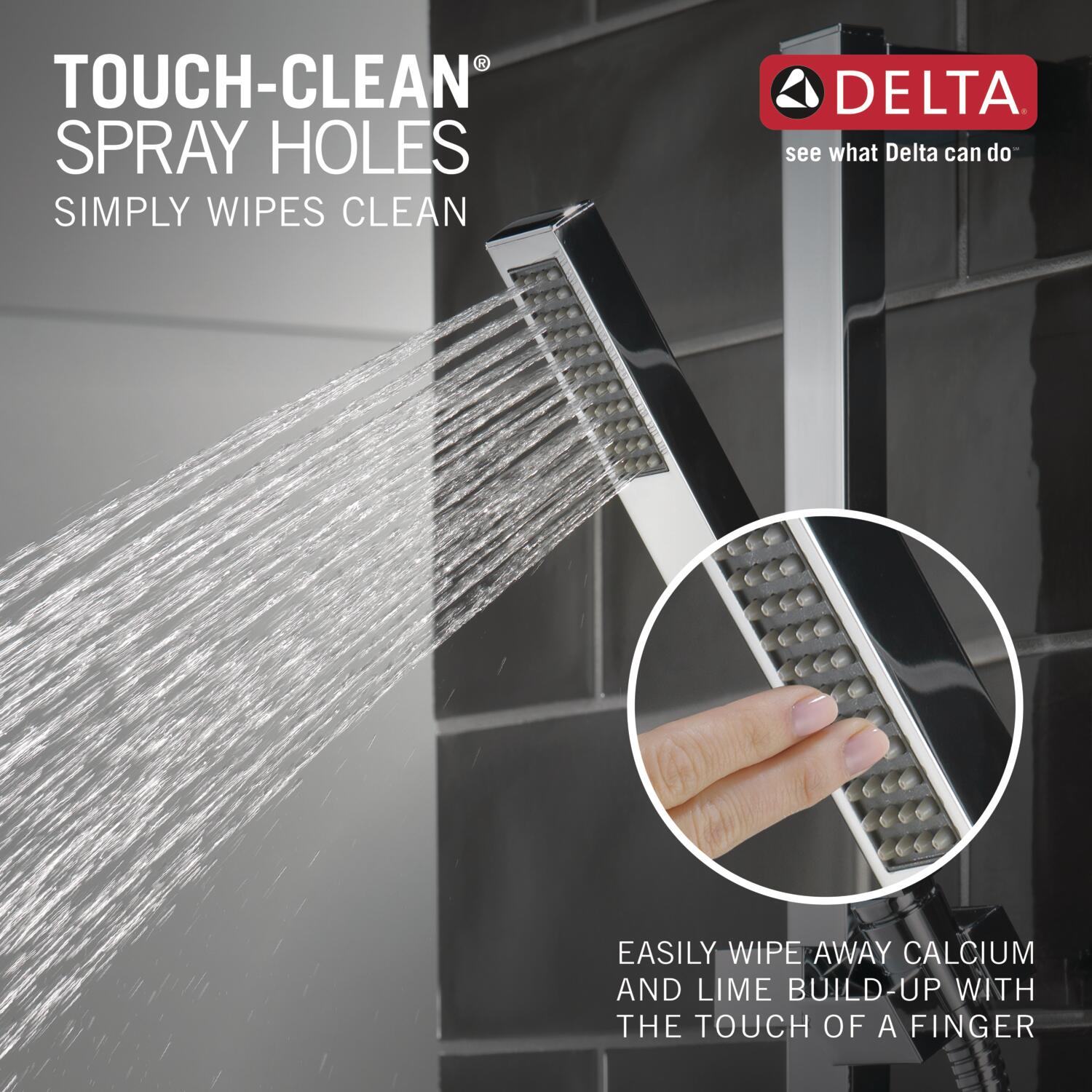 Delta Vero Chrome Rectangle Handheld Shower Head 1.75-GPM (6.6-LPM) in ...