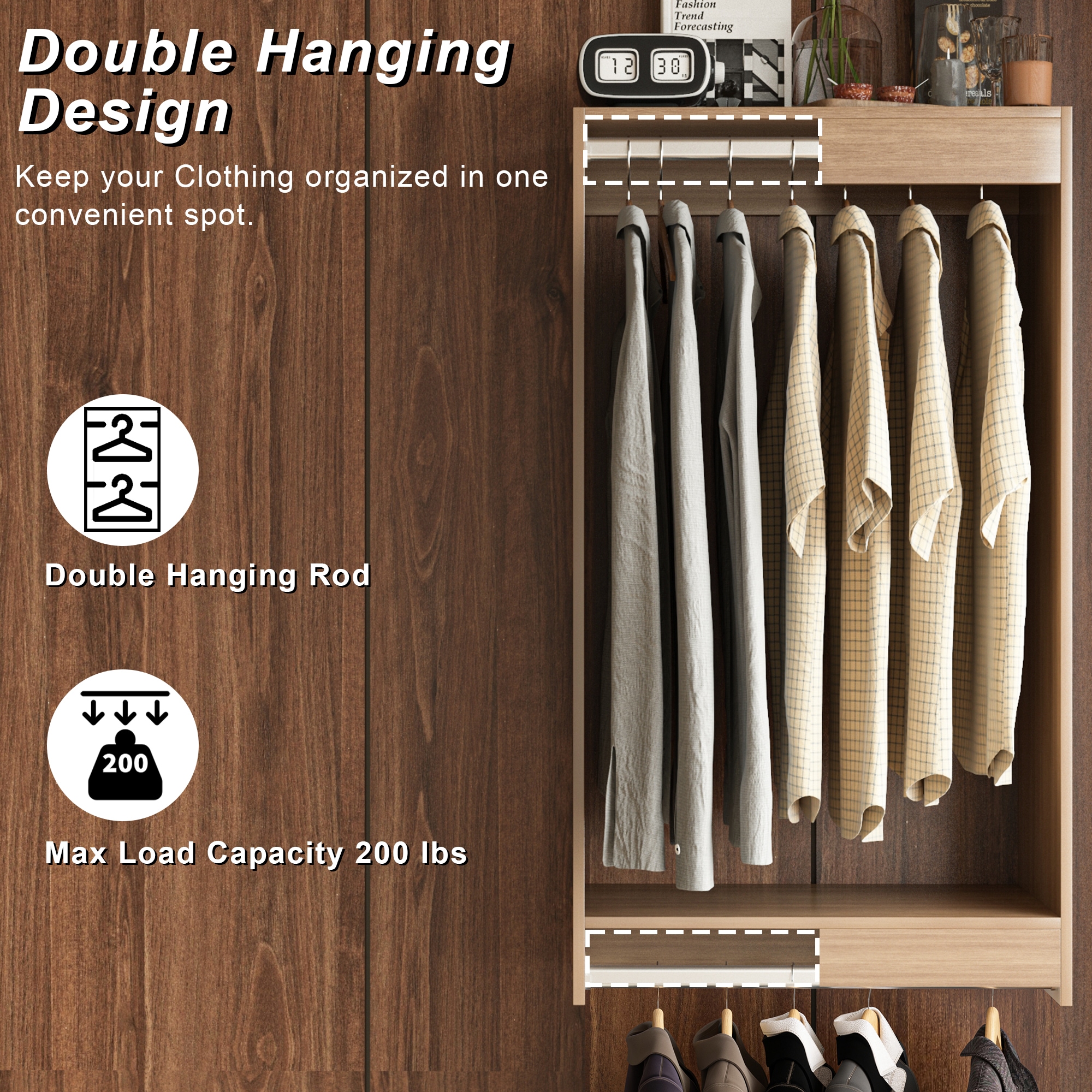 LOVMOR SF-R-YM02-195WD Wood-Closet-Shelves - View #3