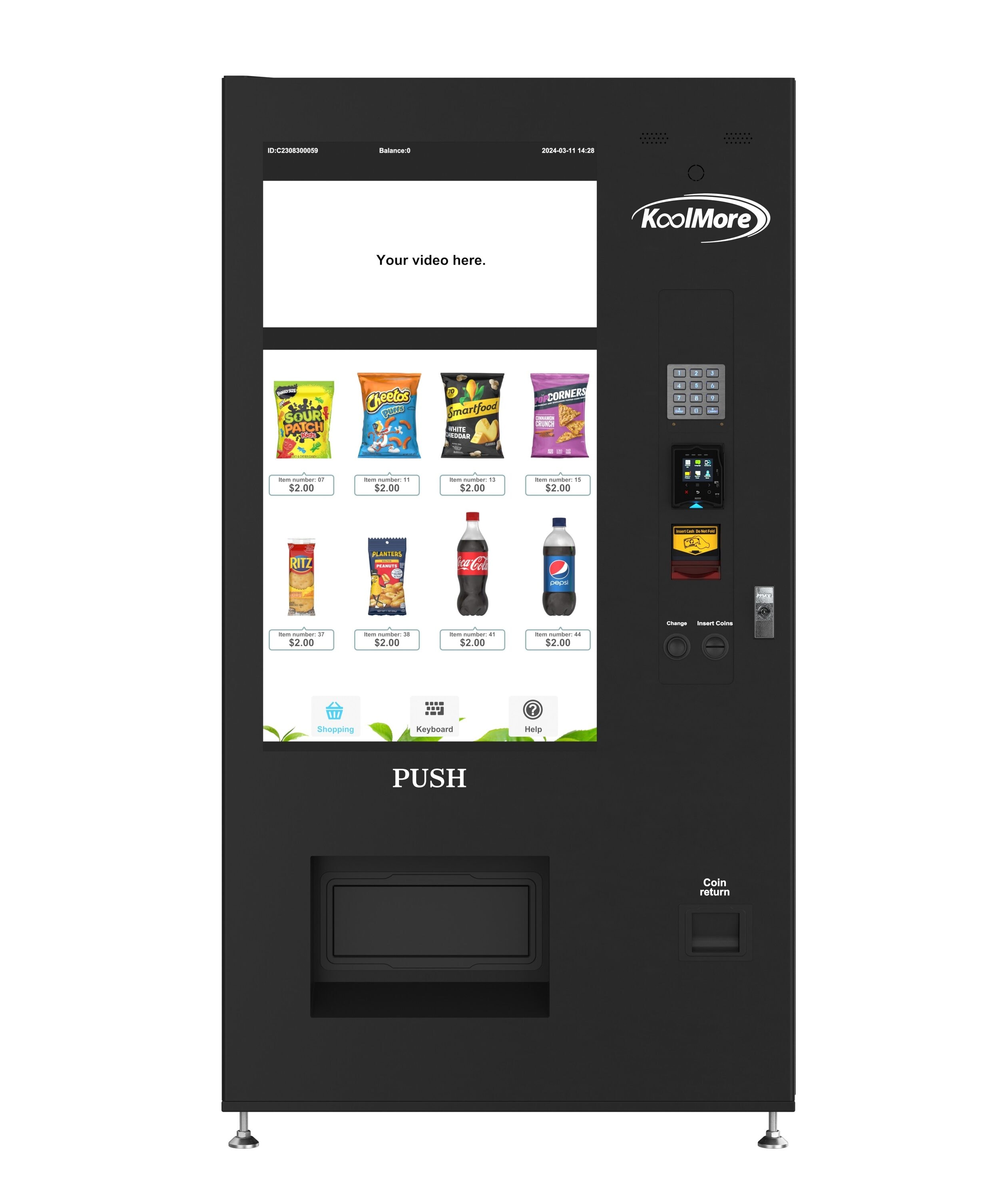 KoolMore LOW-KM-VMRWT-48BCR Vending Machine 1-cu ft Commercial Refrigerators 1 Powder-coated steel -Door Merchandiser ( Black )