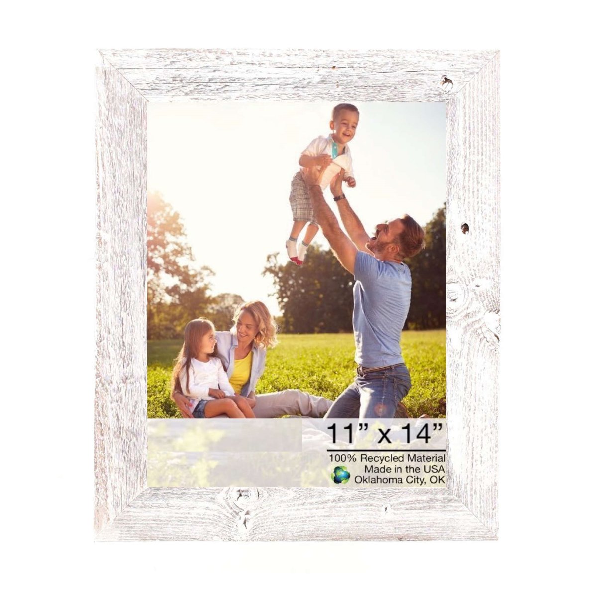 HomeRoots 4000380295 White Wash Wood Picture Frame