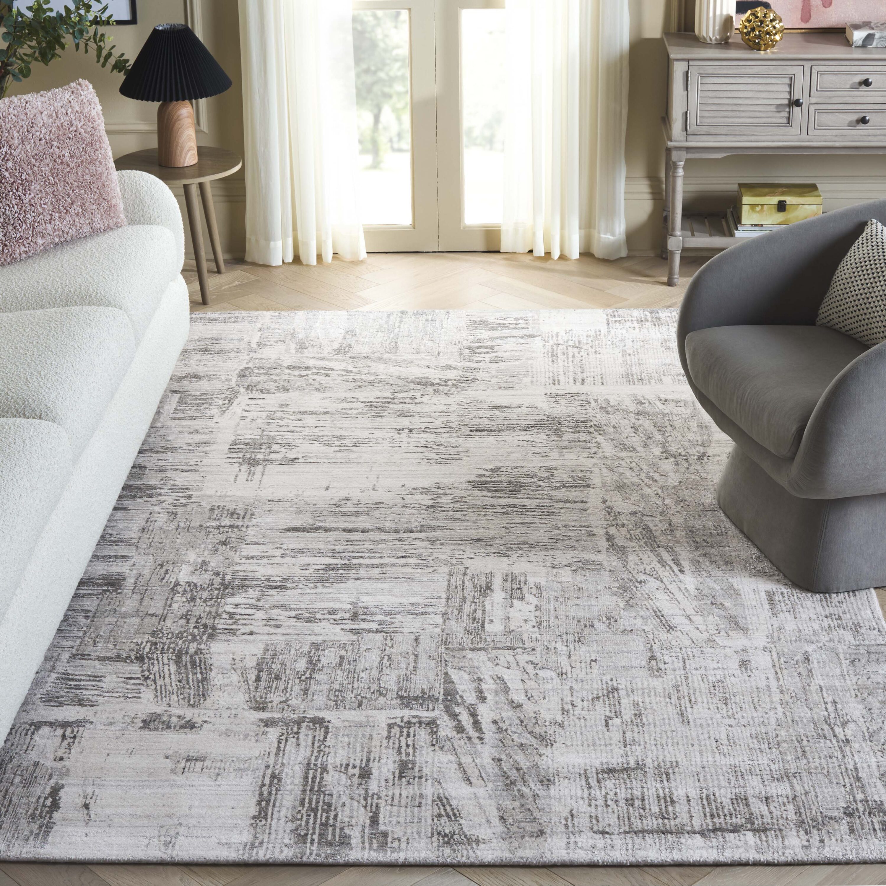  Bedford 101 Gray/Charcoal Contemporary 6ft x 9ft Medium Rectangle Rug