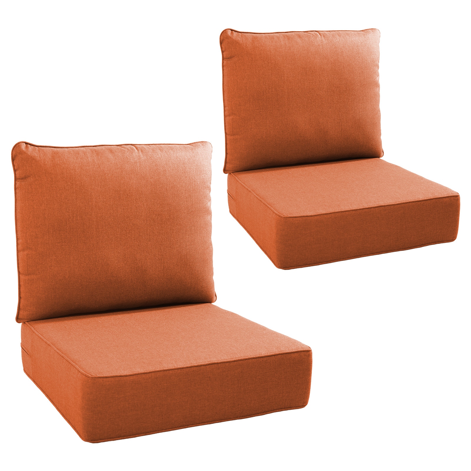 Pocassy PJZBD022-6AA 22-in x 22-in 4 -Piece Orange Patio chair cushion