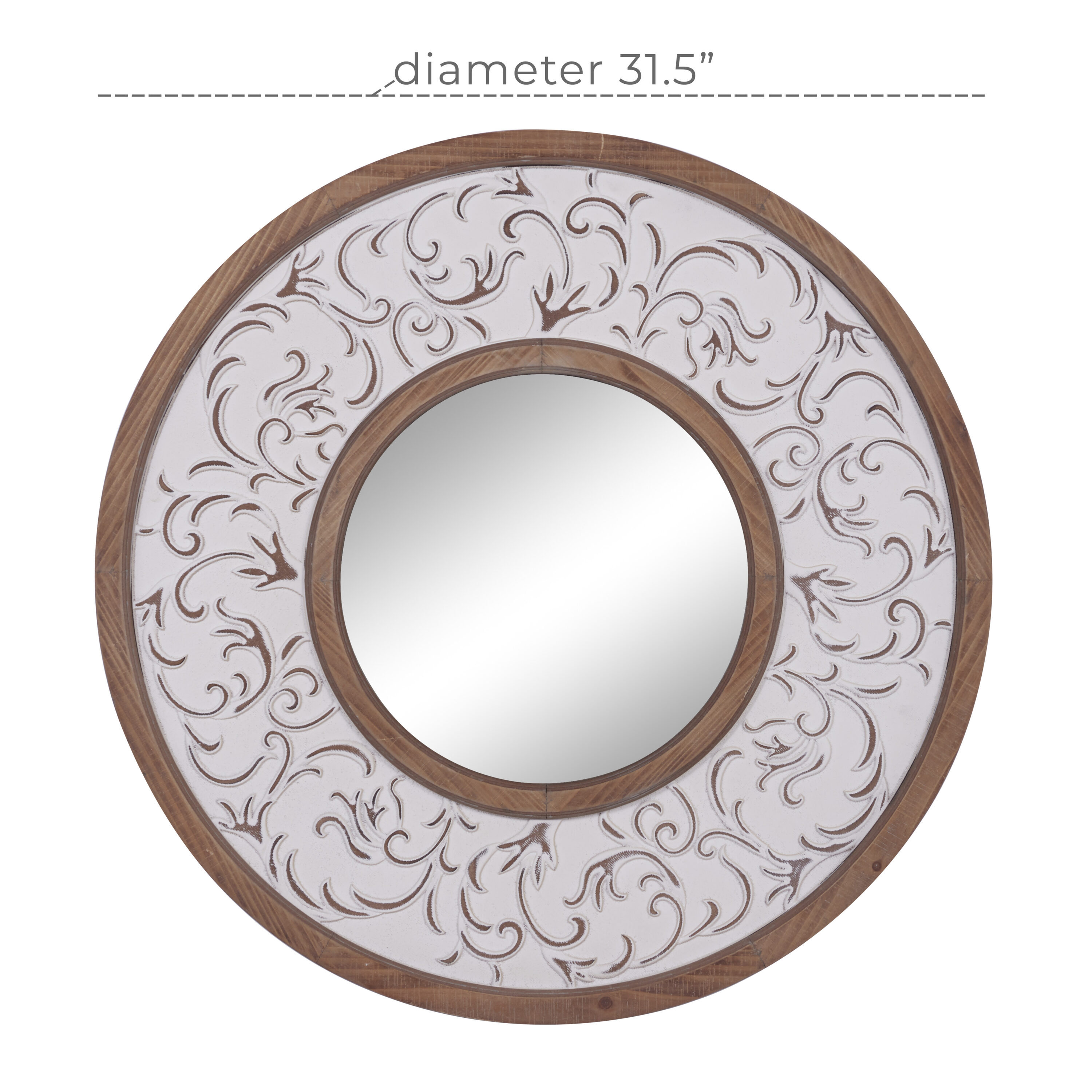 Elegant Full-Length Rectangular Wood Mirror with Silver Accents