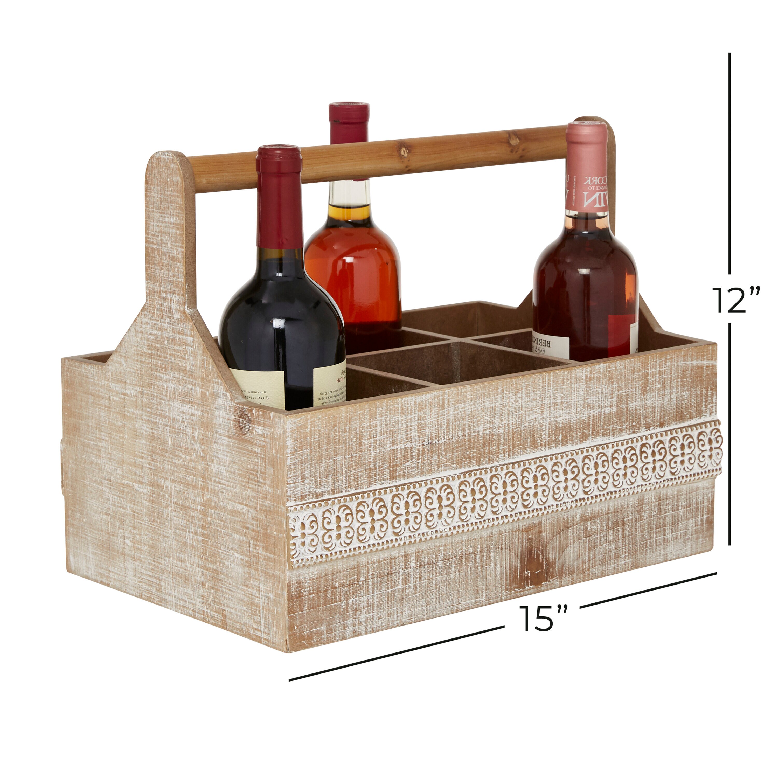 Grayson Lane 6 Bottle Brown Wood Wine Rack in the Wine Storage