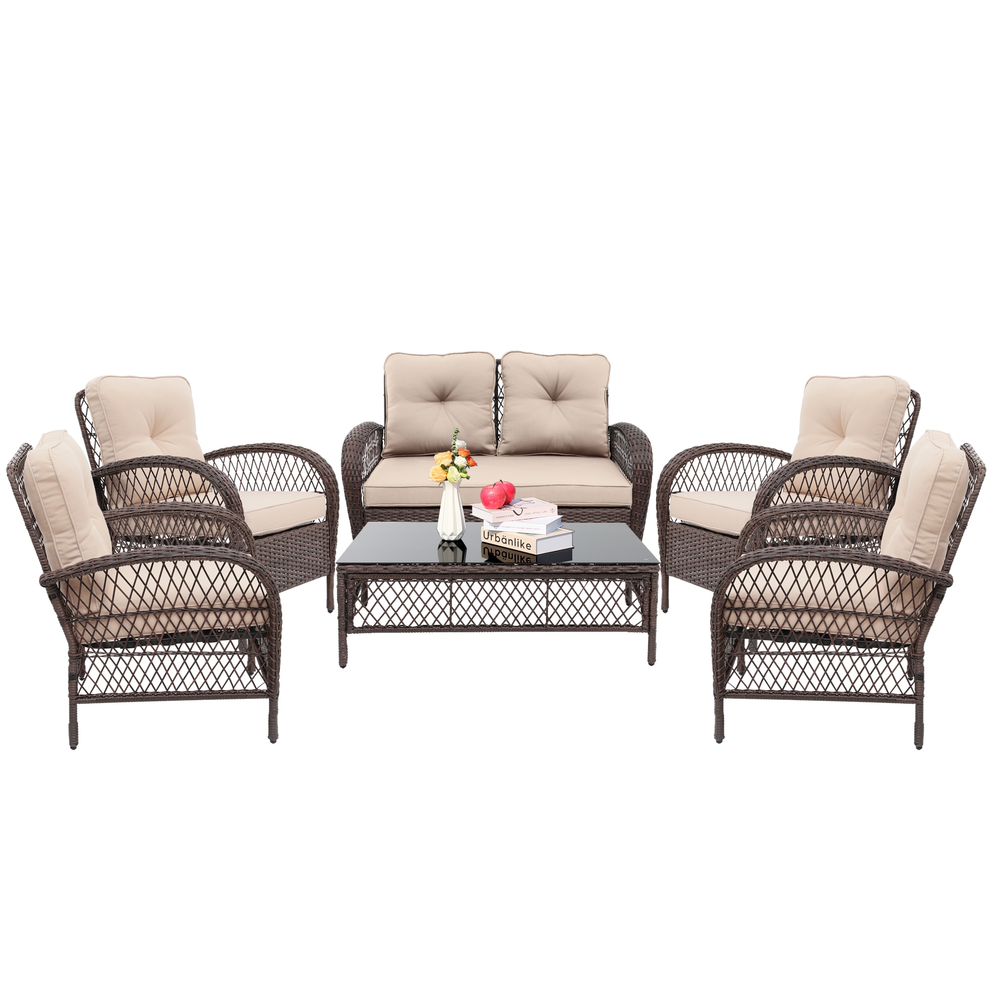 UPHA LHBR-2AB-BEIGE Patio-Conversation-Sets - View #2