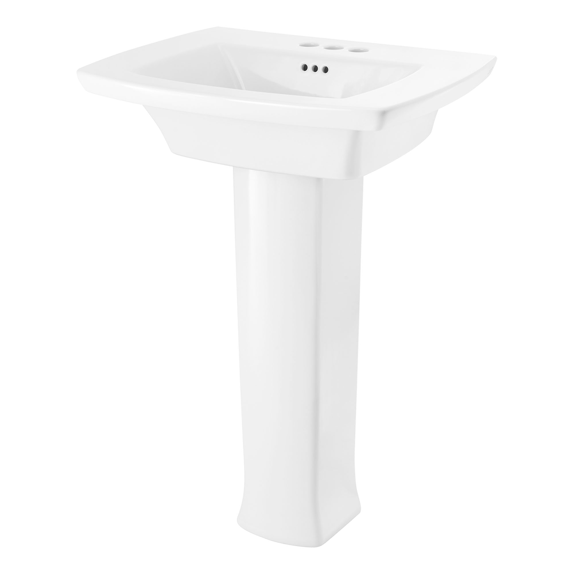 Edgemere 19.5'' White Ceramic Rectangular Pedestal Bathroom Sink