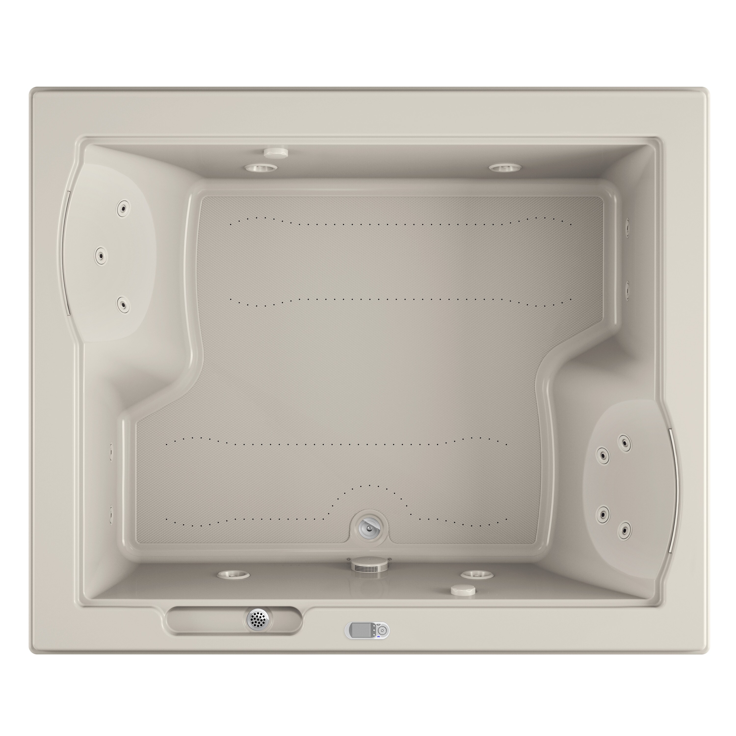Jacuzzi FUZION 59.75-in x 71.75-in Oyster Acrylic Rectangle Drop-in and Undermount Whirlpool and Air Bath Combination Tub with Drain ( Center Drain )