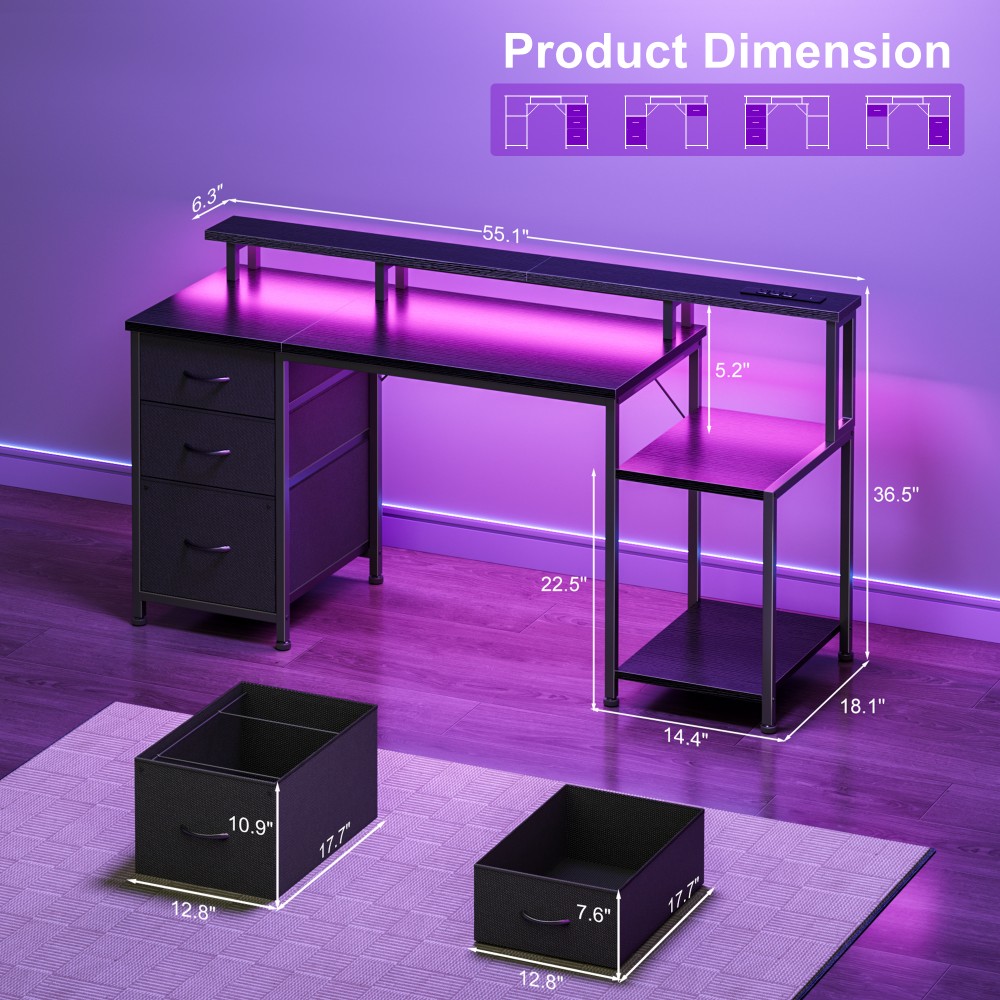 Furologee CD-057-CL-55-1-B desks - View #3