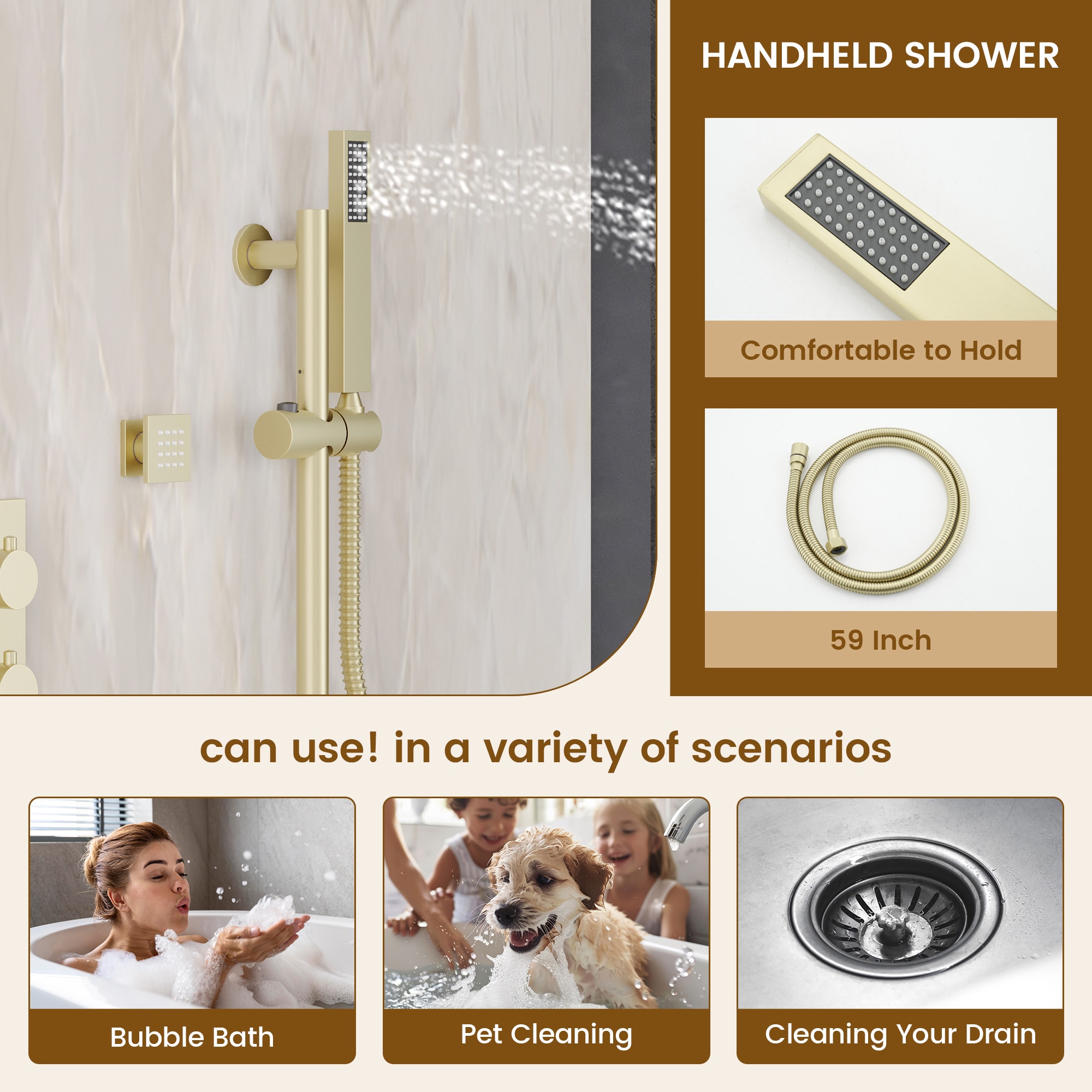 CASAINC CA-A4383-BG Showerhead-Bar-Panels - View #4