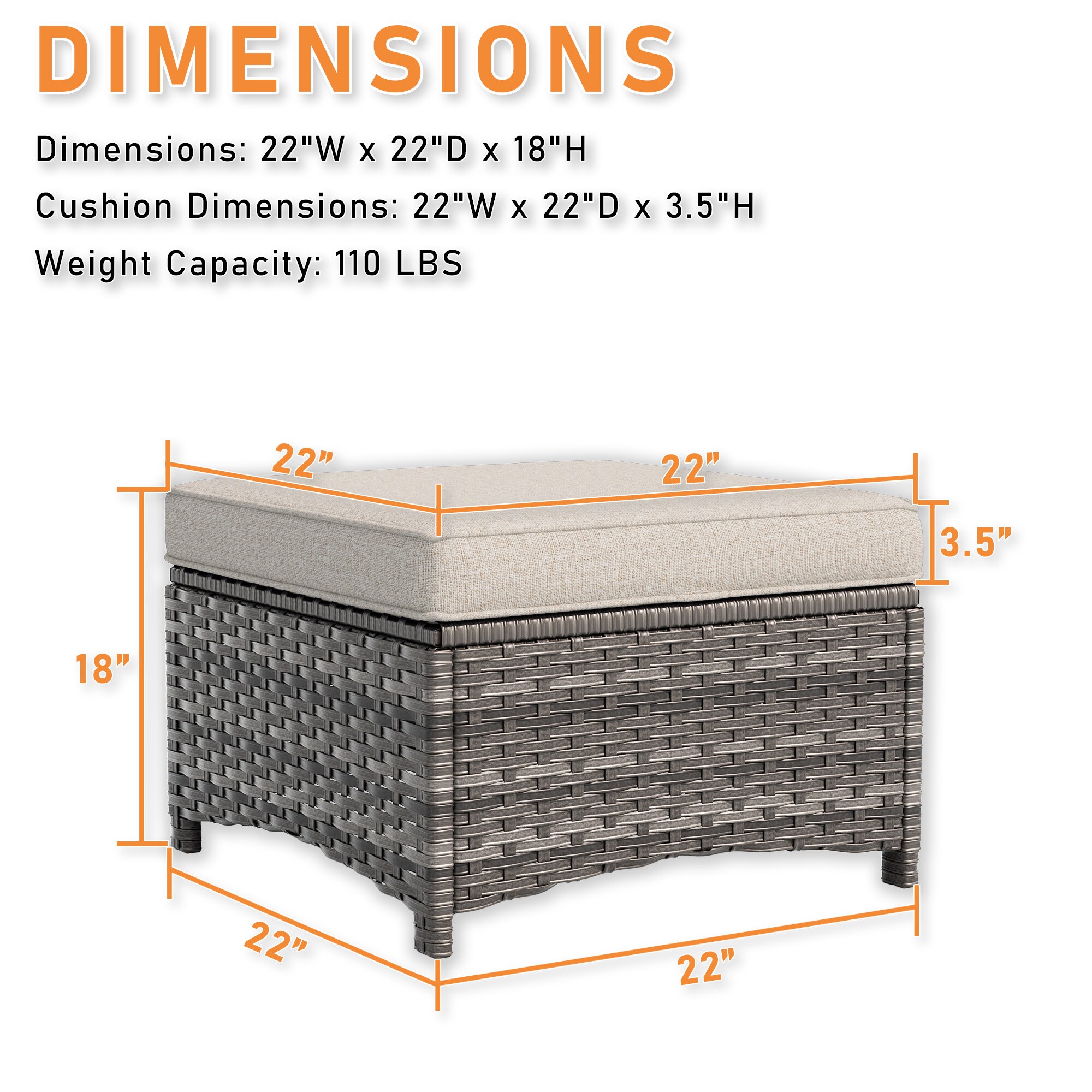 Gardenbee HGL-M74-BGE Stools-Ottomans - View #3