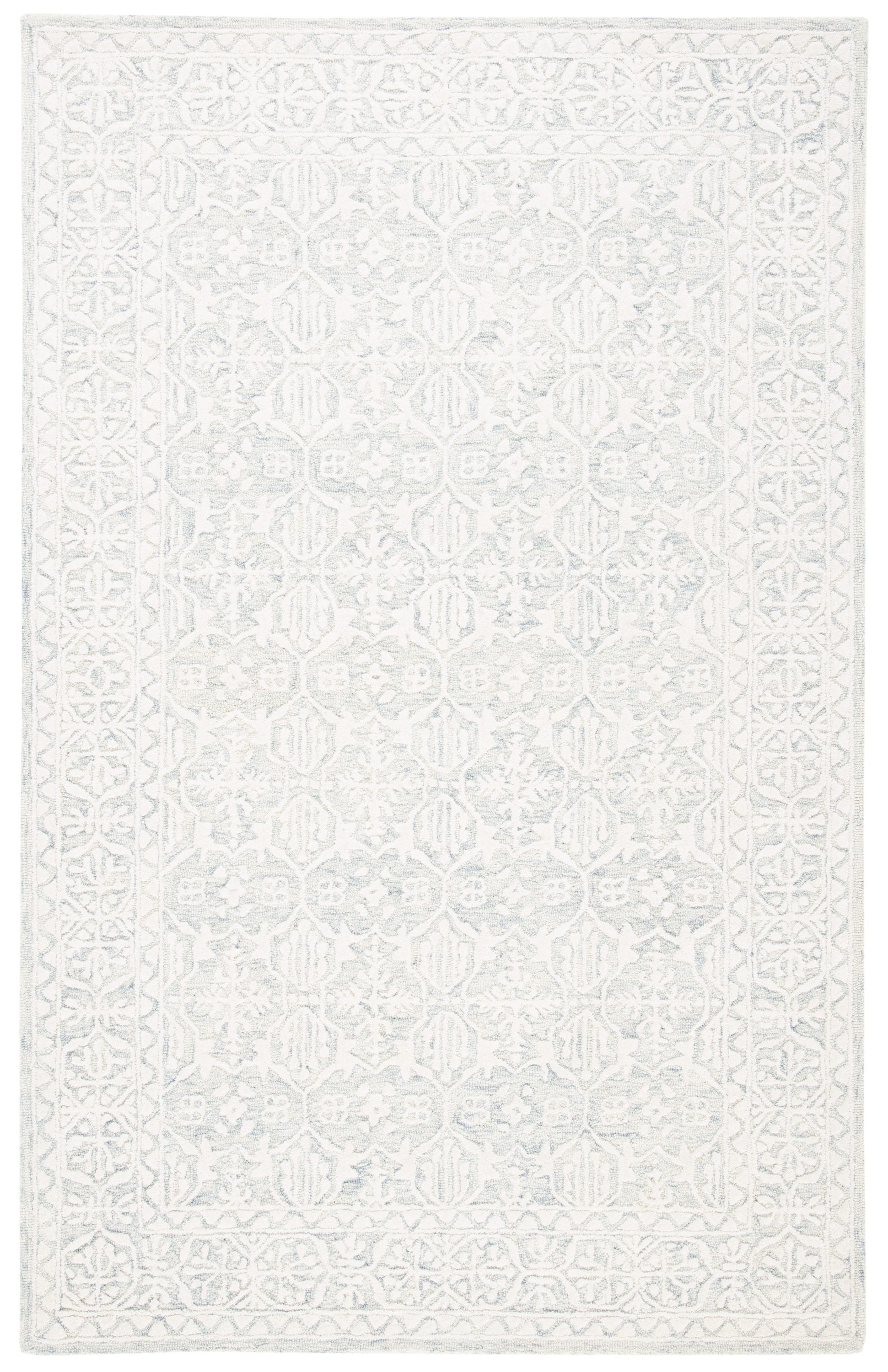 Safavieh MET903G-5 Metro Freya 5 x 8 (ft) Tufted Wool Light Gray/Ivory Rectangular Indoor Distressed/Overdyed Bohemian/Eclectic Area rug
