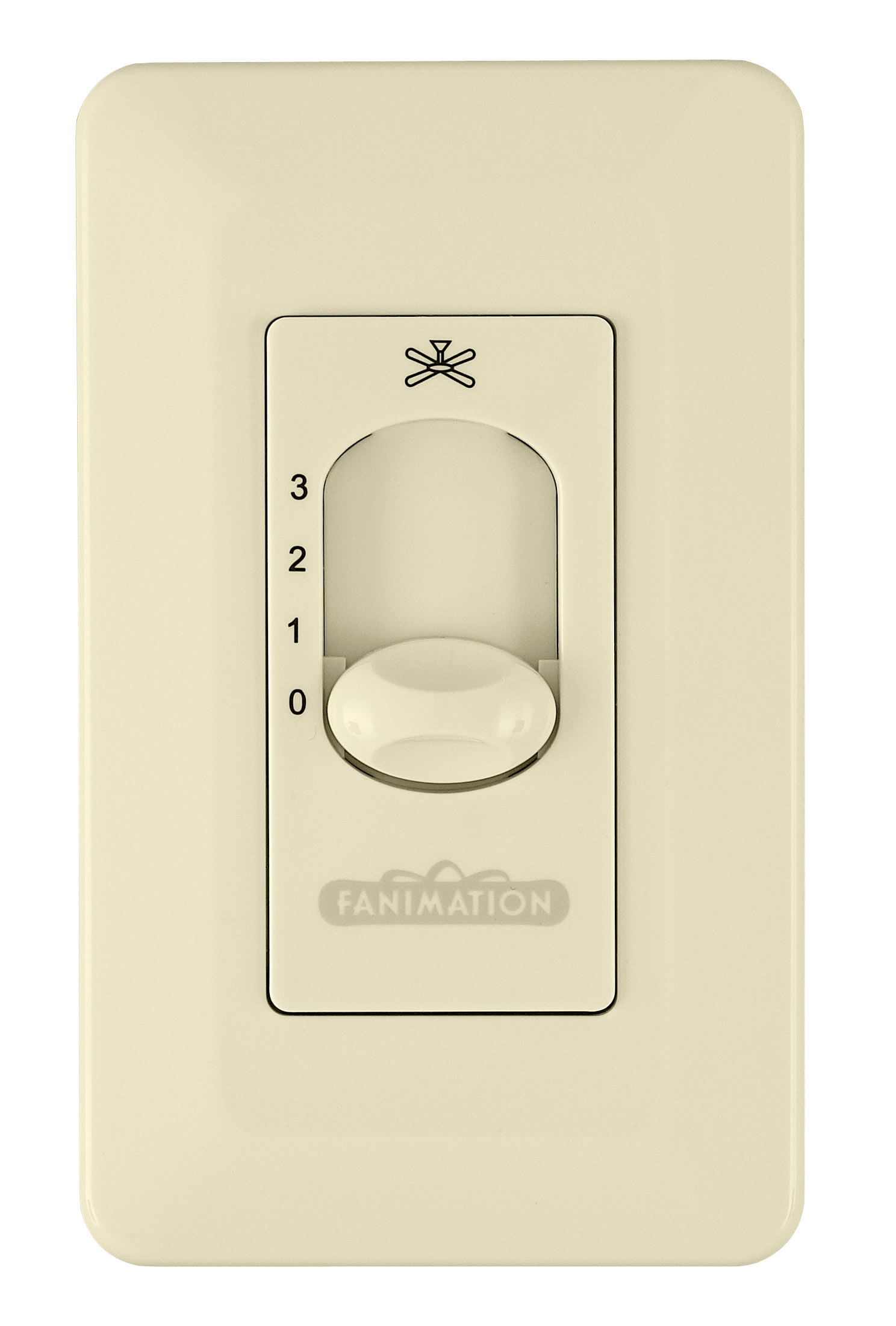 Fanimation CW5LA AC Motor 1.25 -Amp 3-speed Slide Fan Control Wall Plate Included , Light Almond