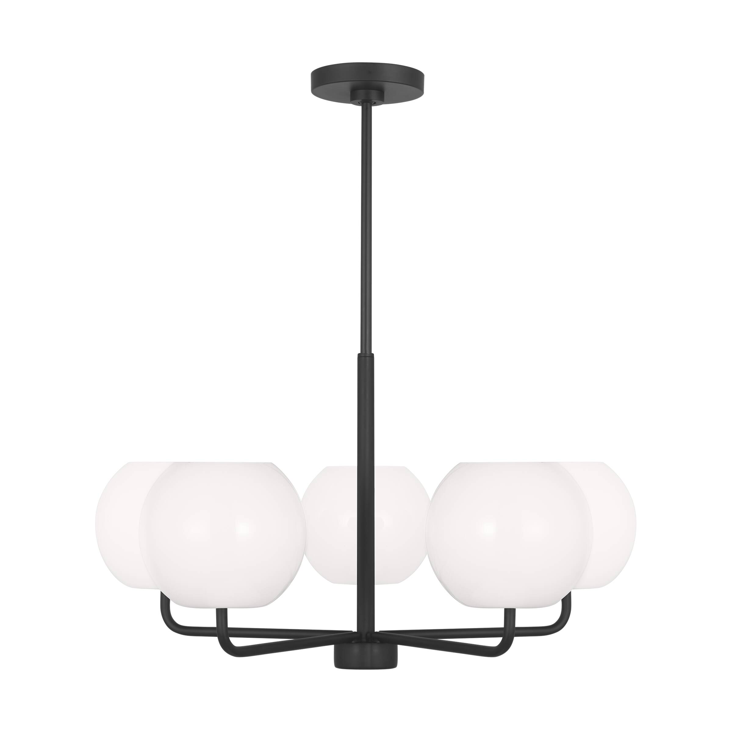 Generation Lighting GLC1055EN3/MBK Rory 5 -Light Black Modern/contemporary For Use in Dining Rooms, Foyers, Living Rooms Chandelier