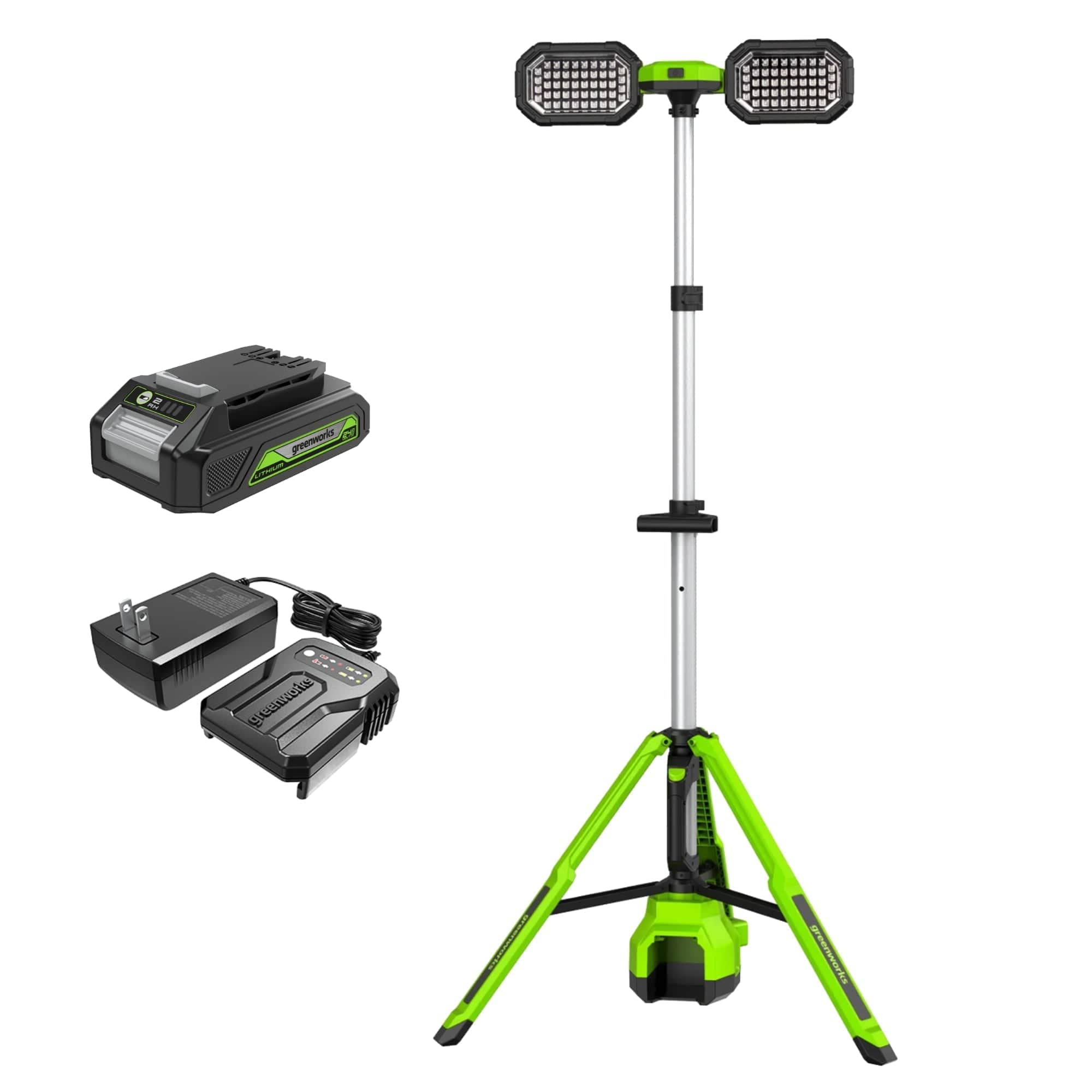Greenworks  24V Collapsable Standing Light 3000 lm 2Ah Kit CN