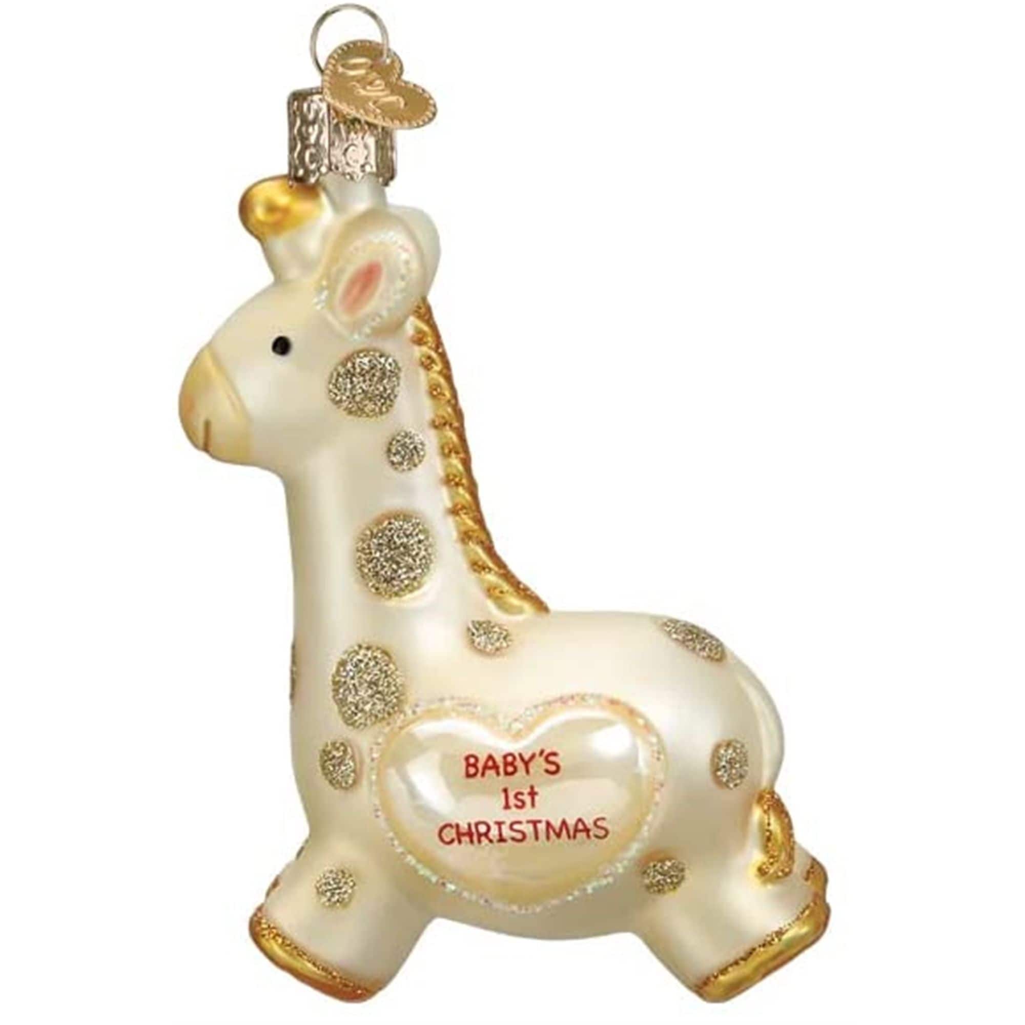Old World Christmas 729343126467 Blown Glass Ornament for Christmas Tree - Baby's First Christmas Giraffe