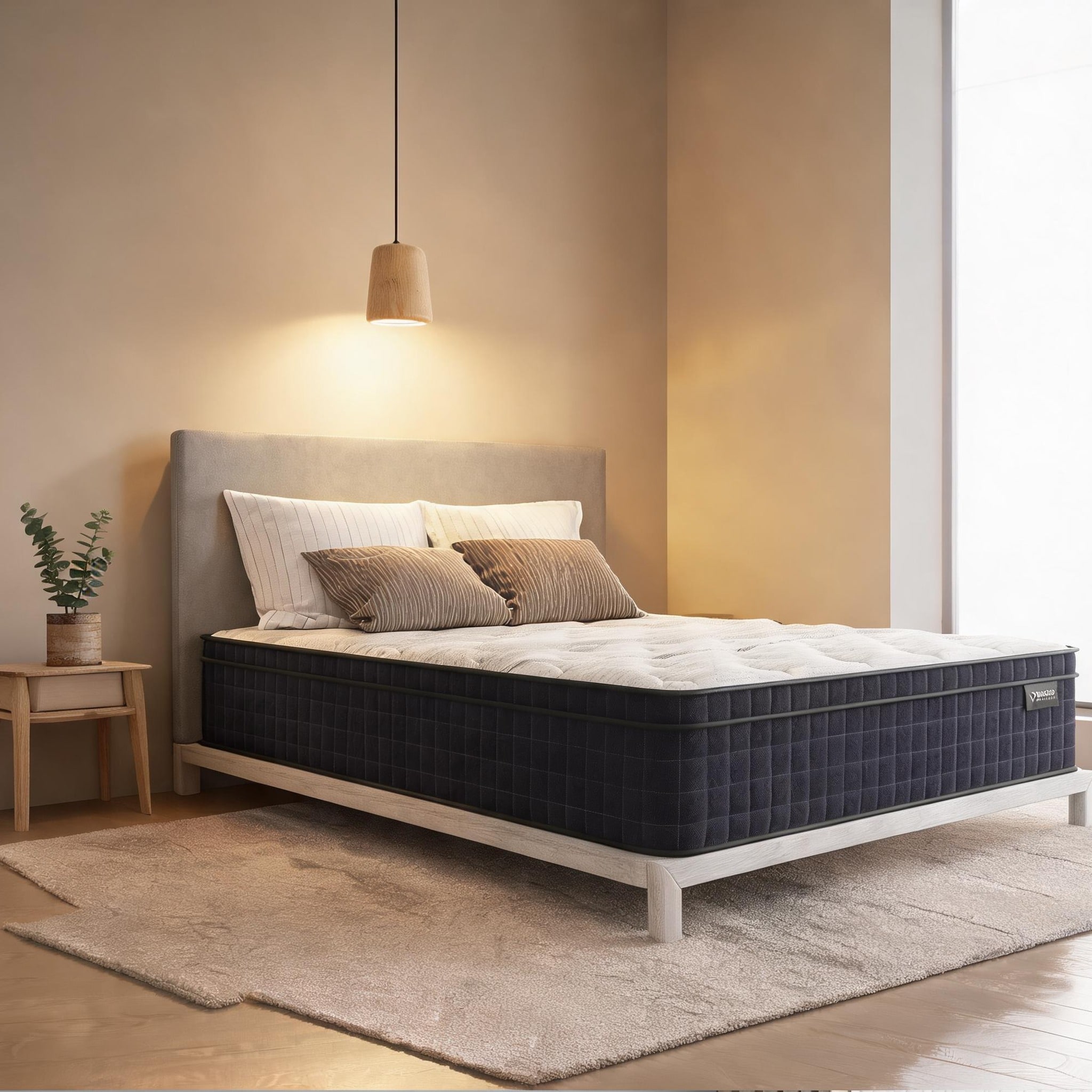 Watnature Firm Euro Top Hybrid Mattress with Copper Cooling Motion ...