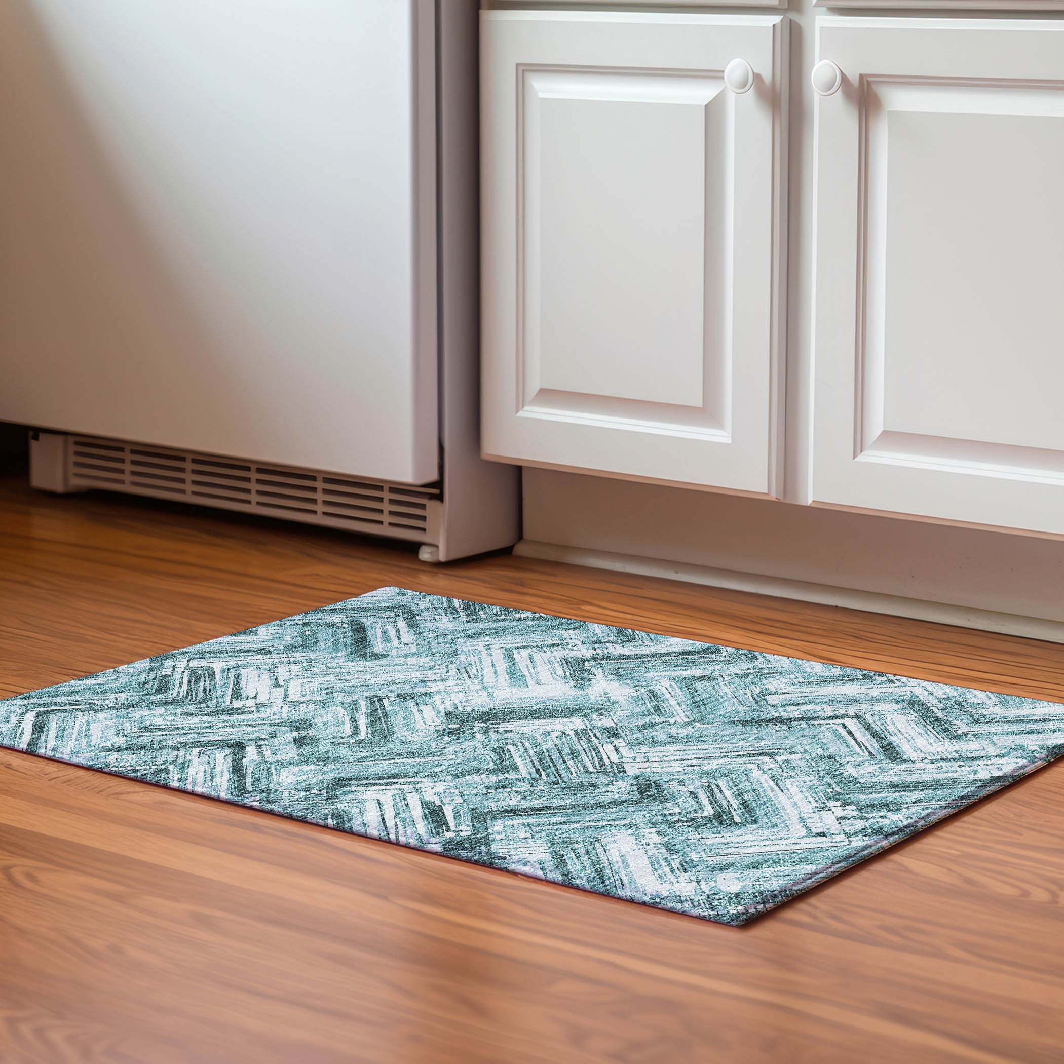 Addison Rugs AMF630TE20X30 Mayfield AMF630TE 2 x 3 (ft) Loomed Teal Rectangular Indoor Geometric Machine washable Pet Friendly Area rug