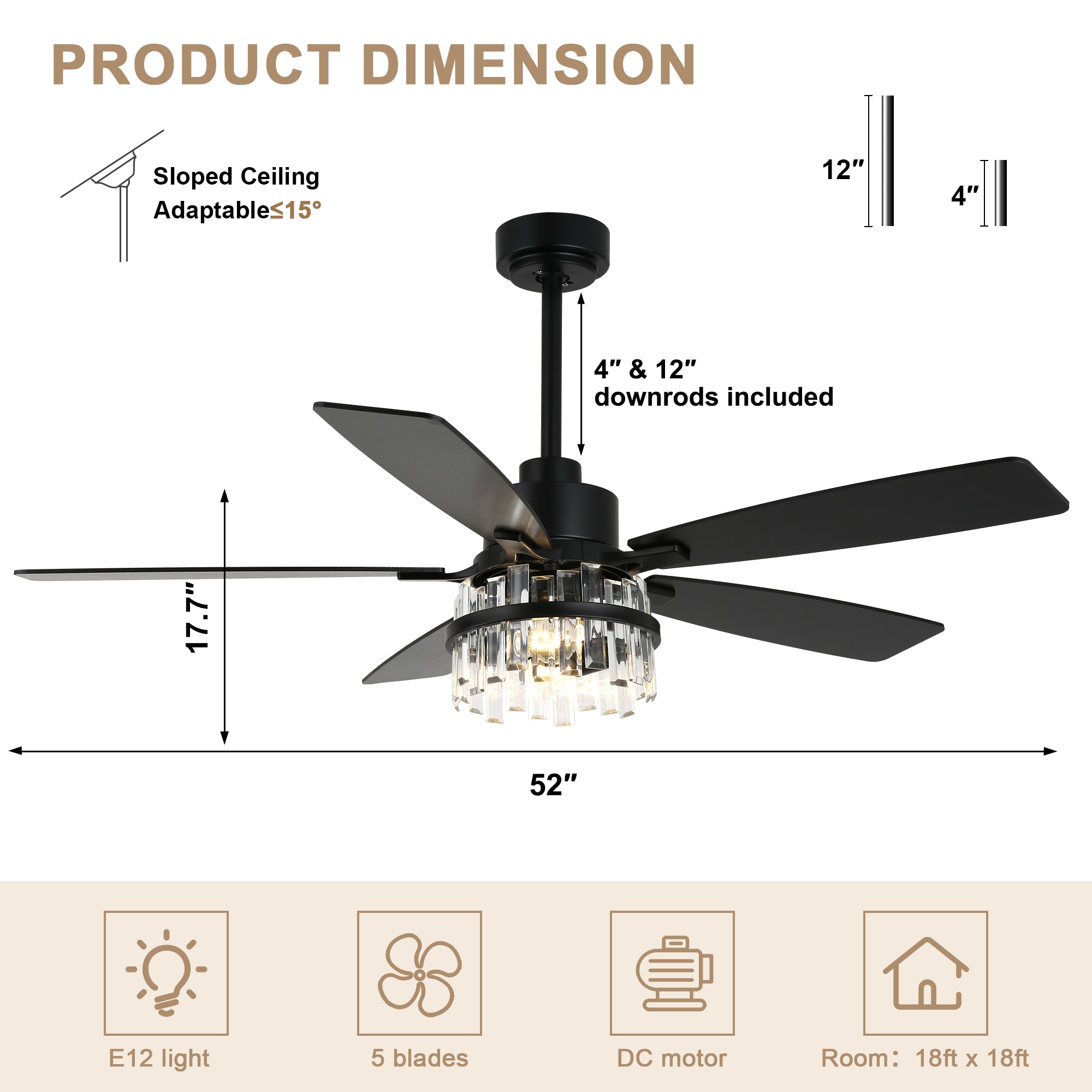 Bella Depot DCFSD7202-B Ceiling-Fans - View #10