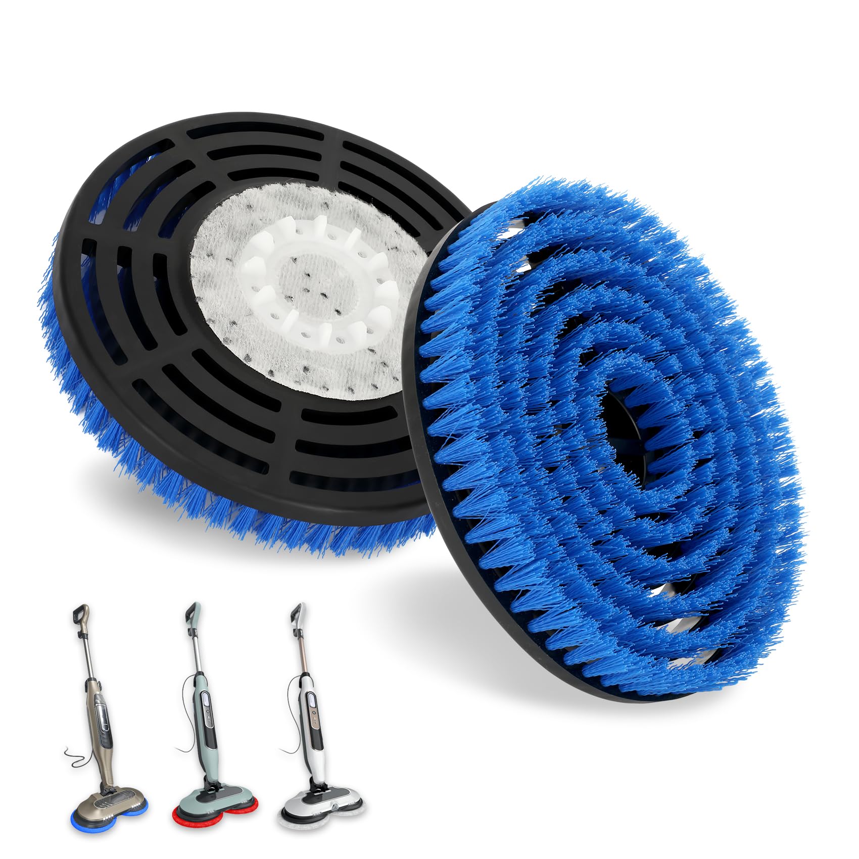 UUDULY  Replacement Brush Heads for Brush Heads for Compatible with S8201 S8001 S7001 S7201 Steam Mop Pads with Nylon Deep Clean Hardwood Tile
