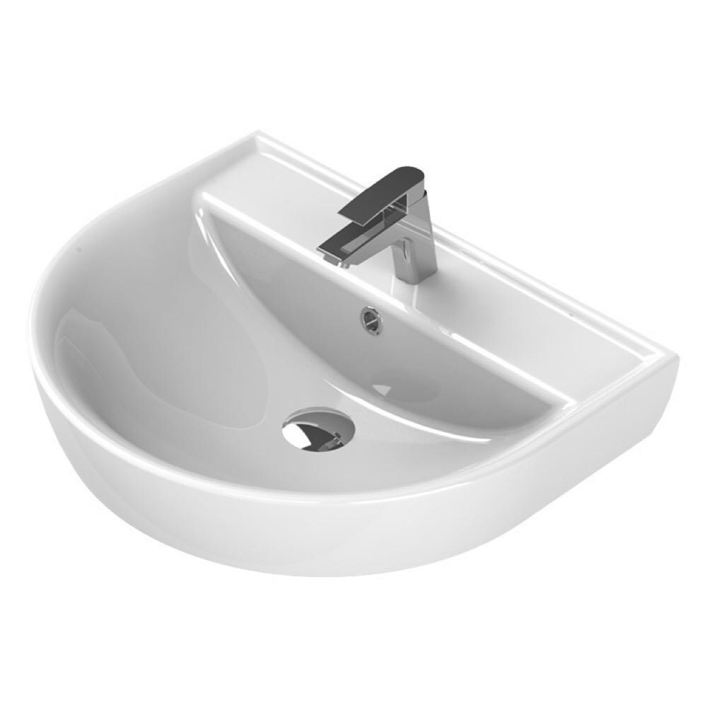 Nameeks Bella White Ceramic Wall-mount Round Modern Bathroom Sink (17. ...