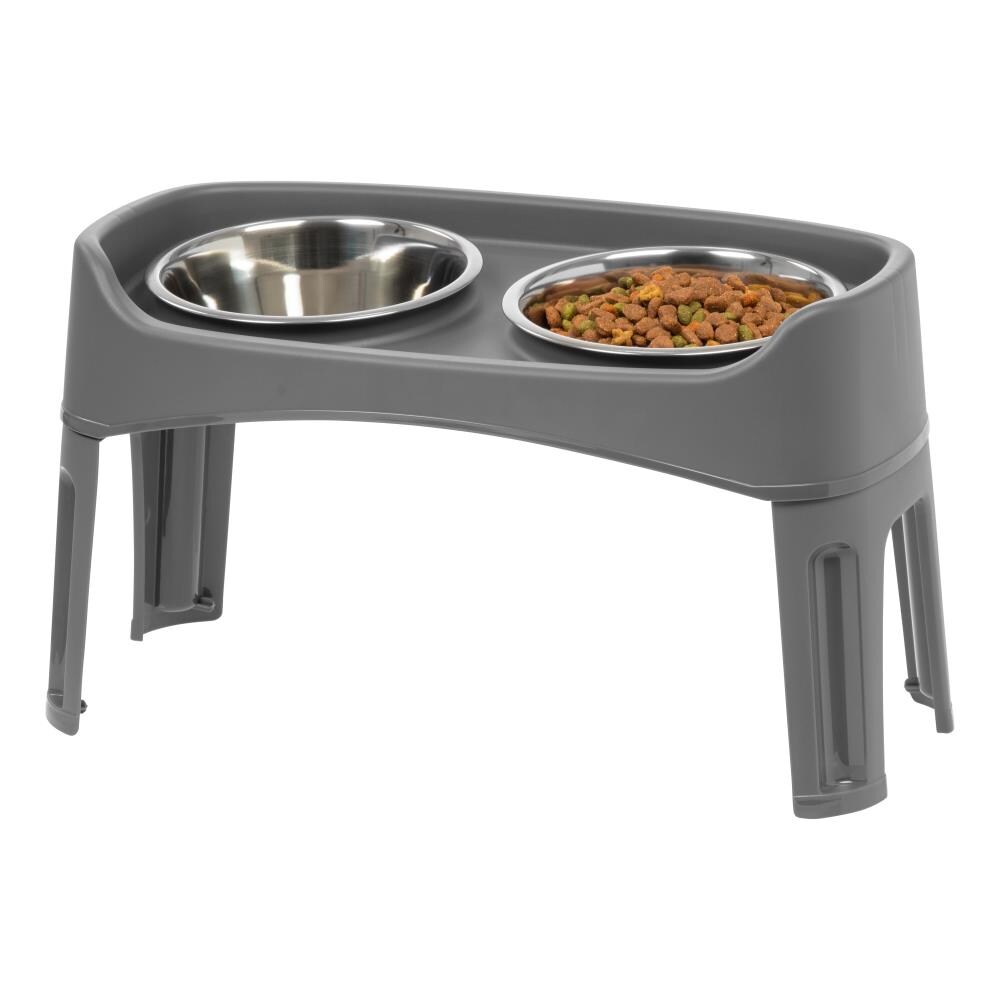 IRIS 64-oz Metal and Plastic Dog Elevated Feeder in the Feeders department  at