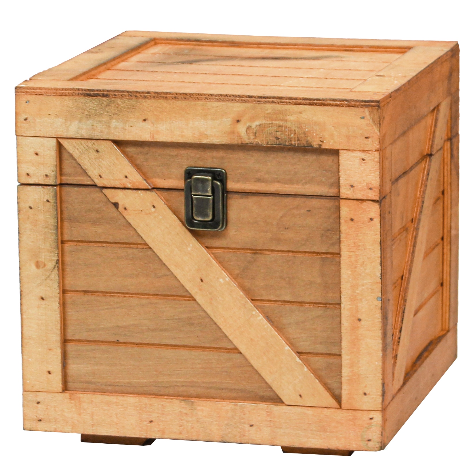 Vintiquewise QI003613.LB Brown Wood Rustic Decorative box