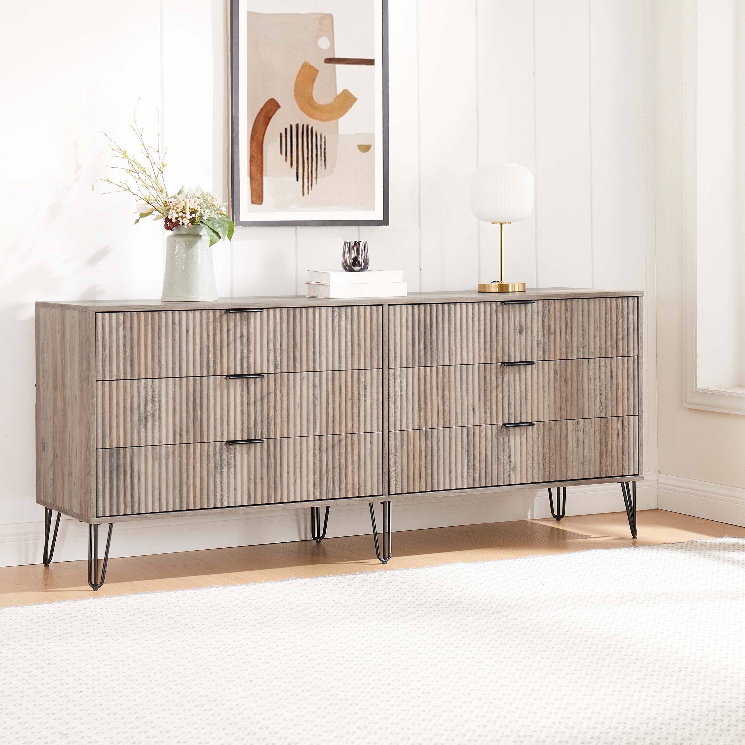 Manhattan Comfort DR003-GY Rustic Grey 6 -Drawer Standard dresser