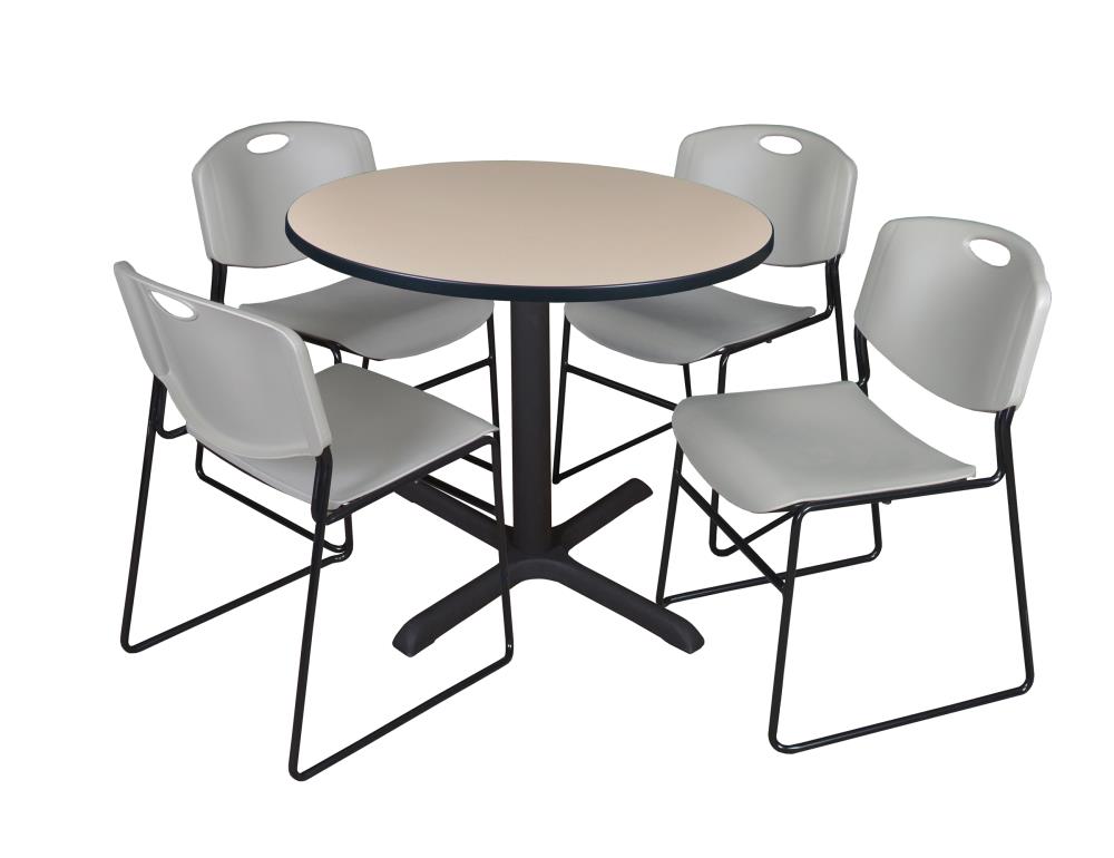 Regency TB36RNDBE44GY Breakroom Off-white 4-Person Training Table (36-in W x 29-in H)