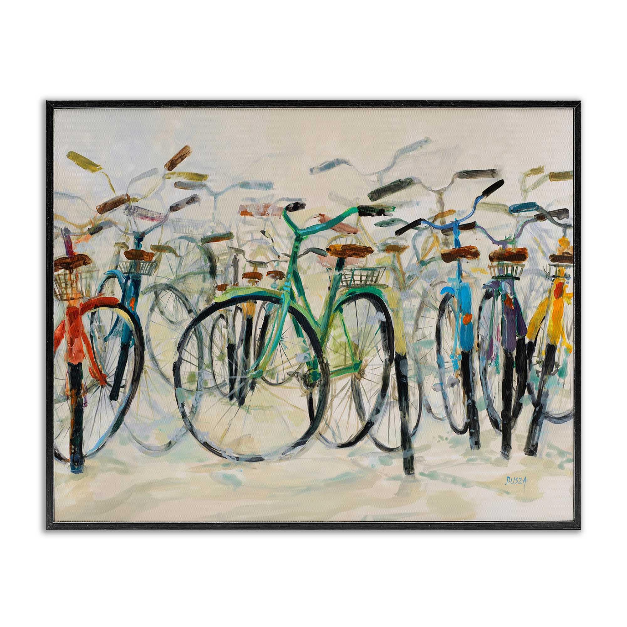 Stupell Industries BS-802-FR-16X20 Group of Bicycles Black Framed Giclee Art By Dusza 20 x 16