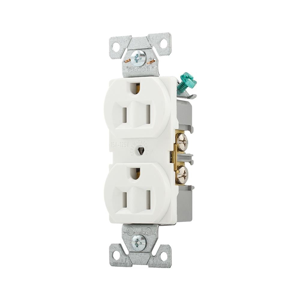 Eaton BR15W-10-L 15 -Amp 125-volt Commercial Duplex Outlet , White 10 -Pack