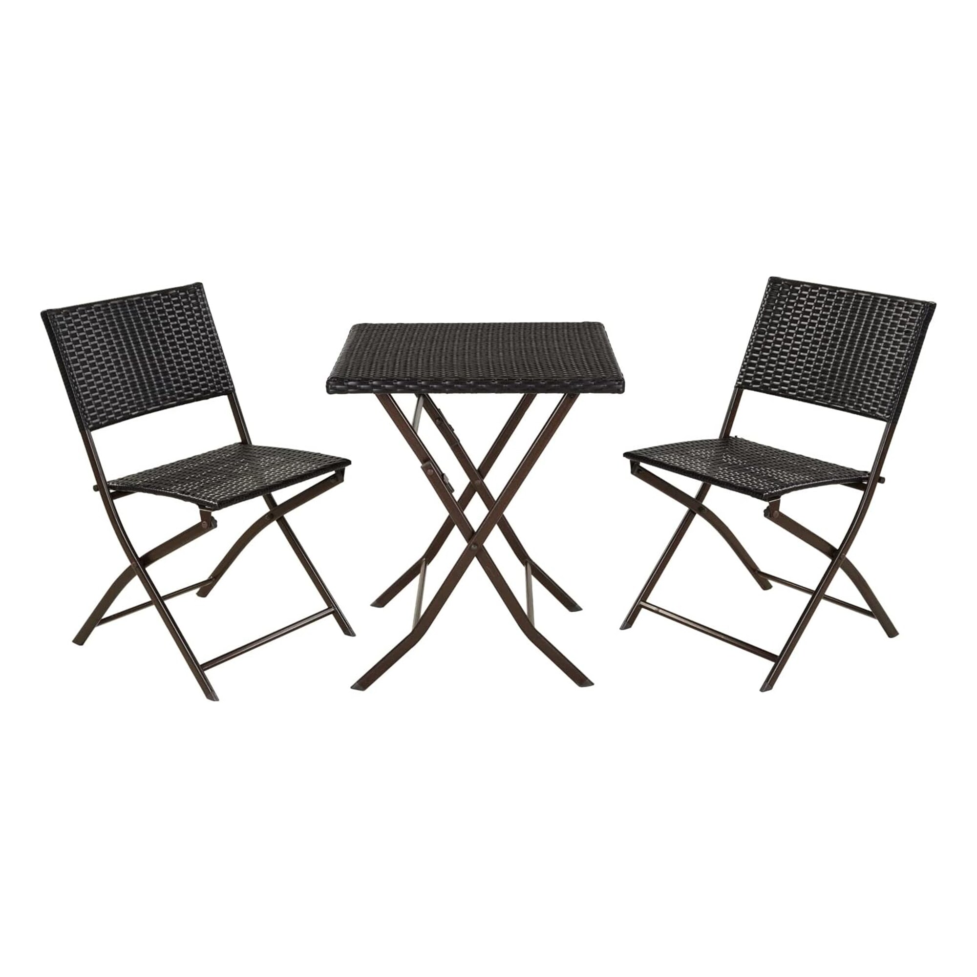 Clihome CL5350100001001 3 -Piece Wicker Patio Conversation Set with Black