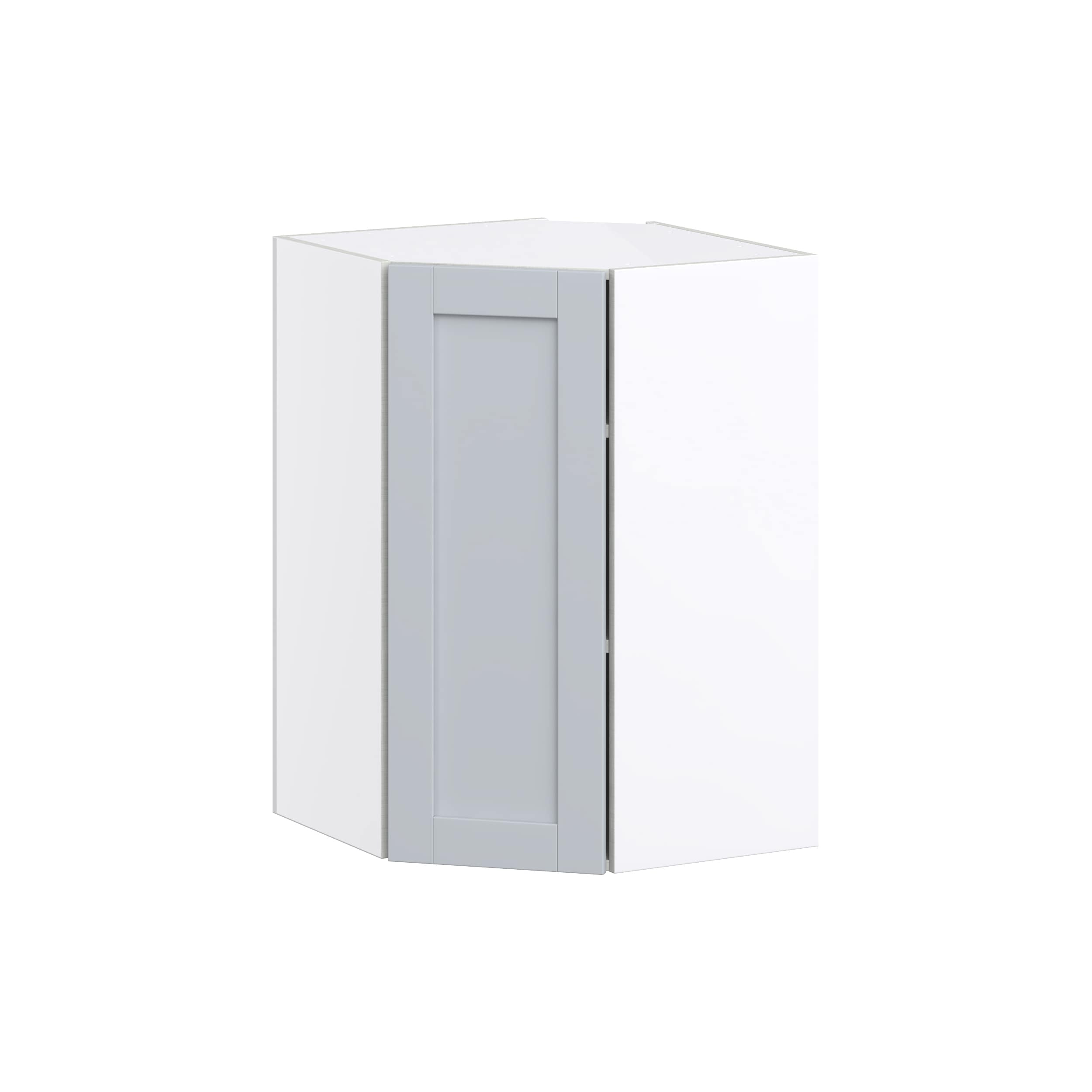 Hugo&Borg DSWA2435(L/R)-CH Charlesberg 24-in W x 35-in H x 14-in D Light Gray Diagonal Diagonal Corner wall Fully assembled Cabinet (Flat Panel Shaker)