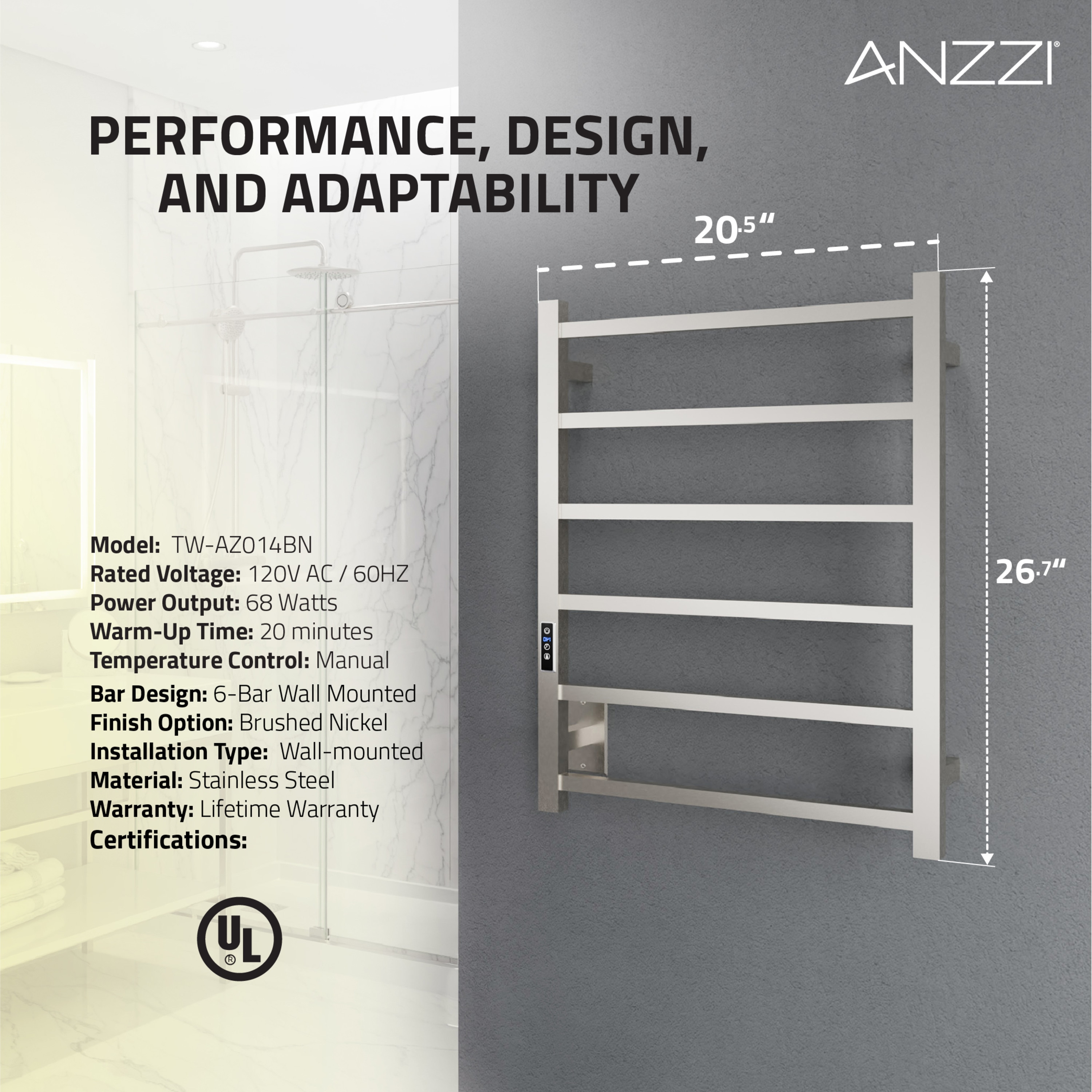 ANZZI TW-AZ014BN Towel-Warmers - View #12